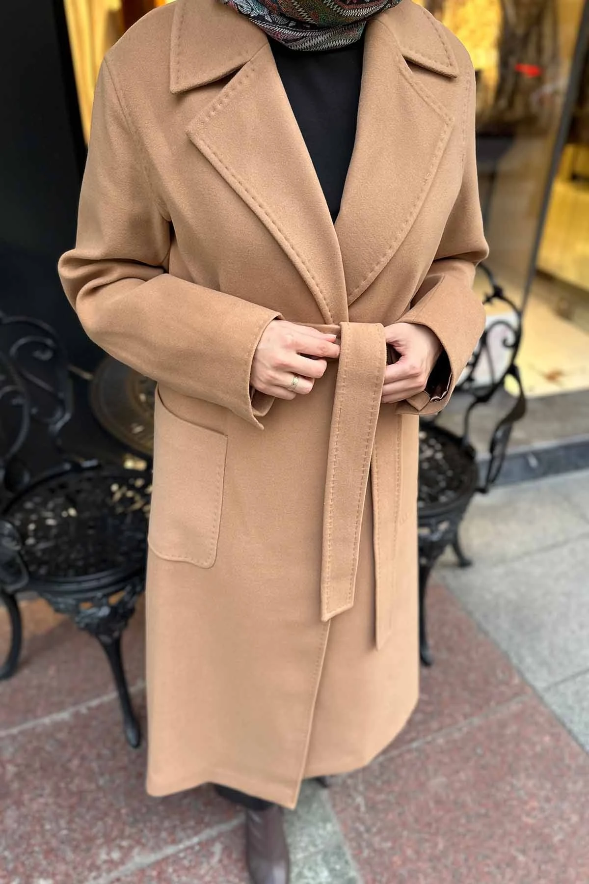 DİKİŞ DETAYLI UZUN KABAN