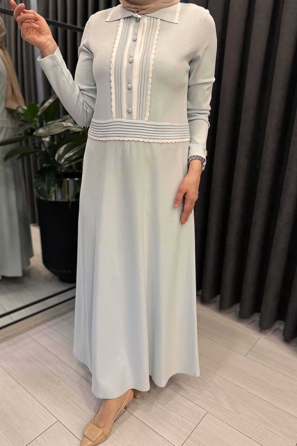 GÖMLEK YAKA KLASİK ELBİSE
