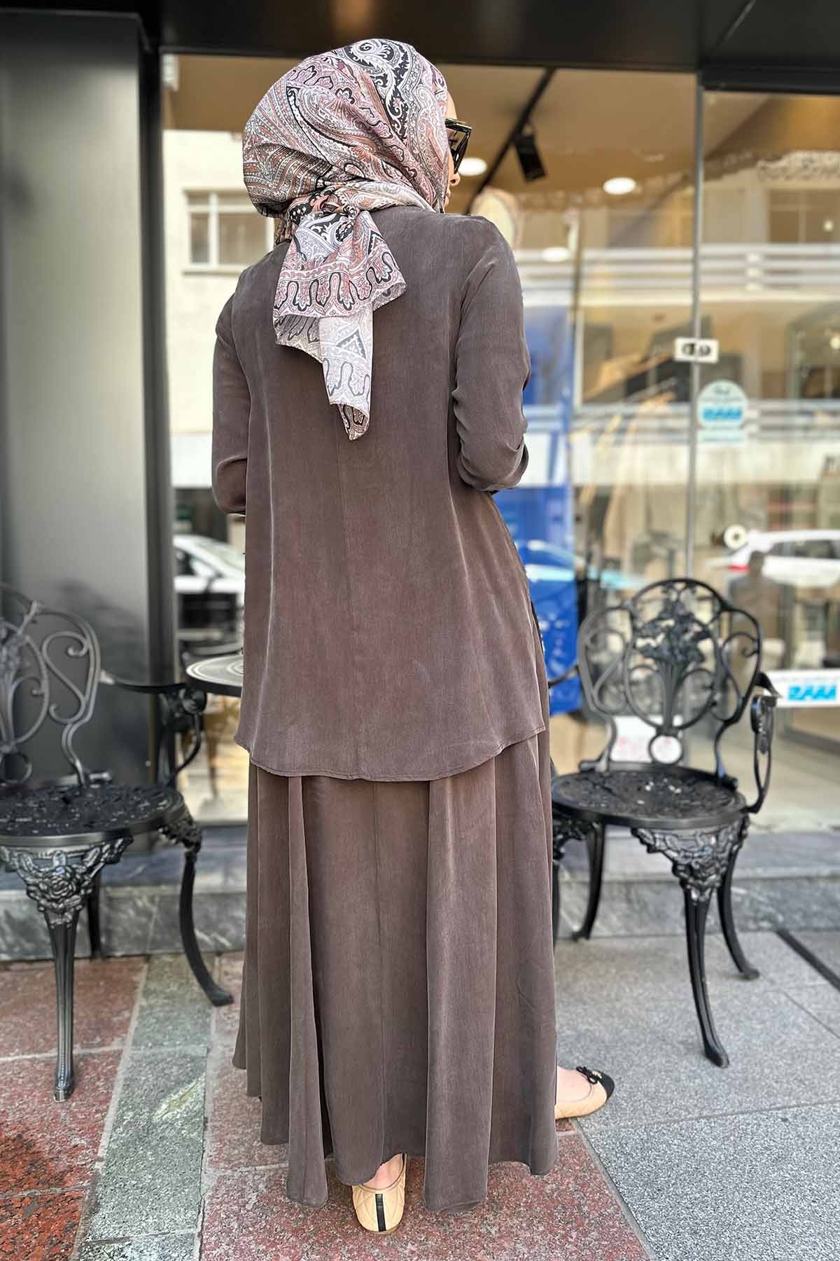 YAKASI FERMUARLI CUPRA TUNİK