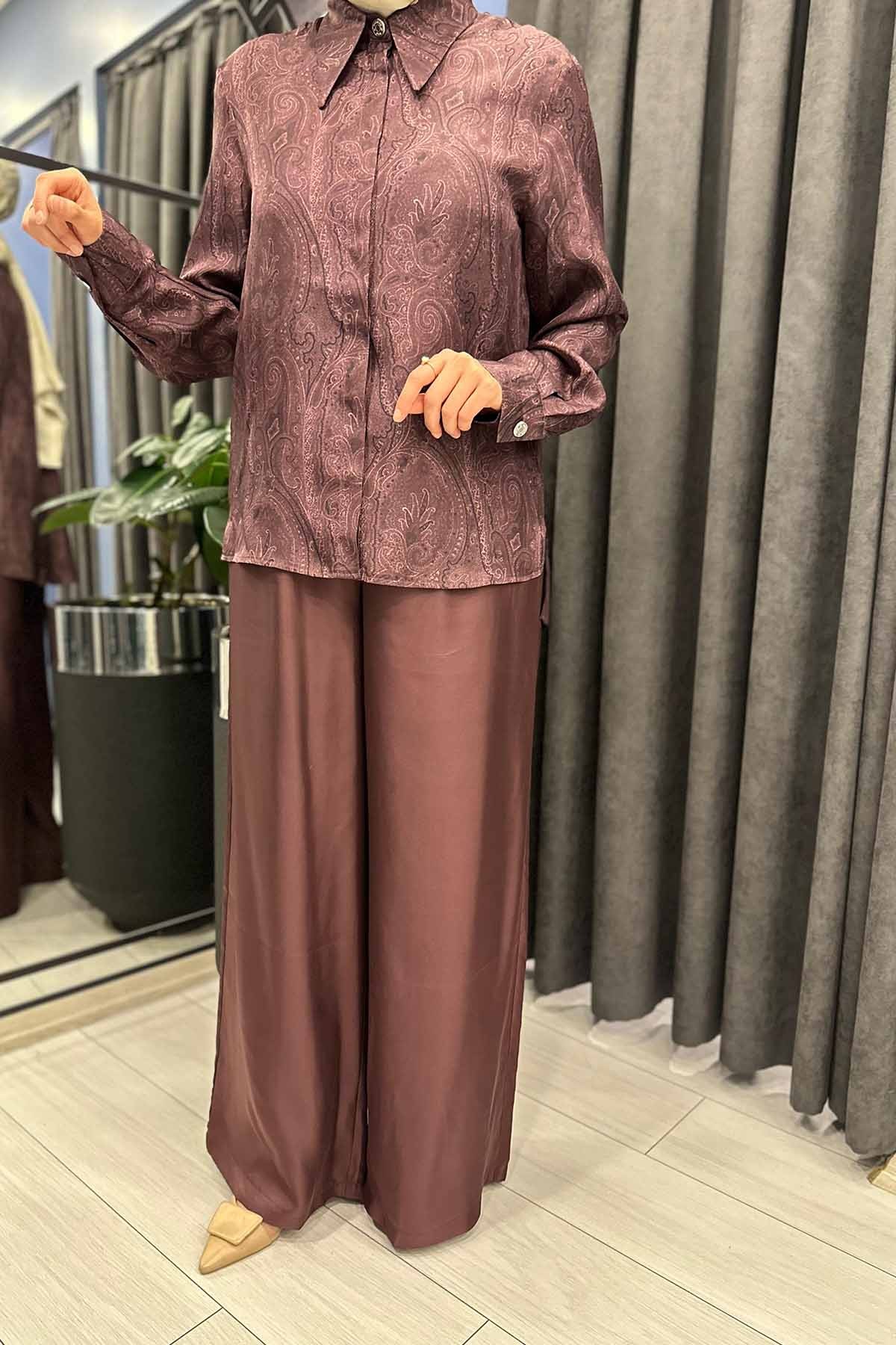 BORDO TWİLL İPEK PANTOLON