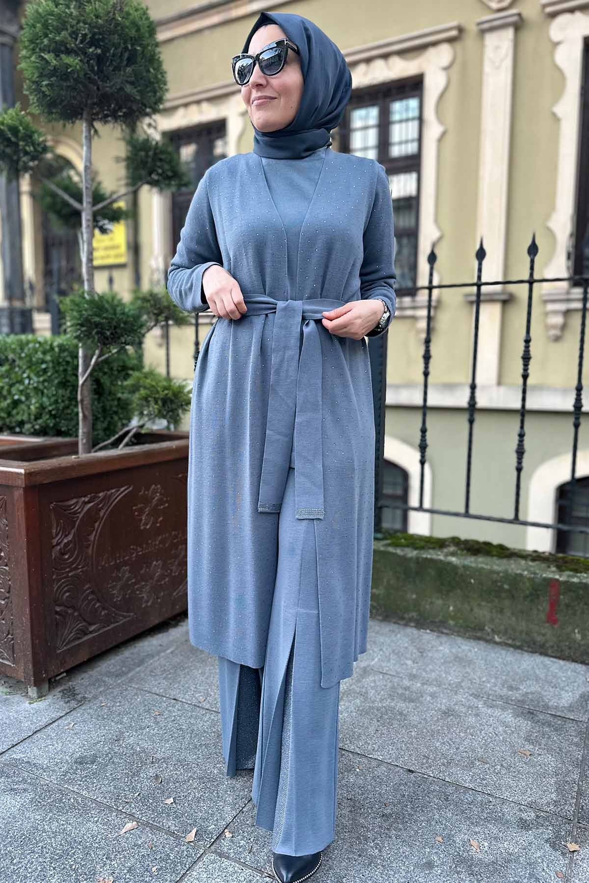 PAÇASI TAŞLI TRİKO PANTOLON