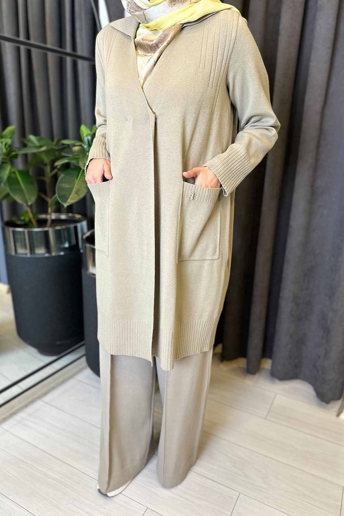 TOUCH ME DÜZ RENK TRİKO HIRKA