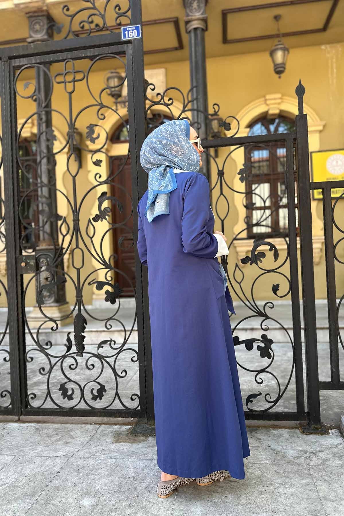 POPLİN ÖNDEN BAĞLAMALI ELBİSE