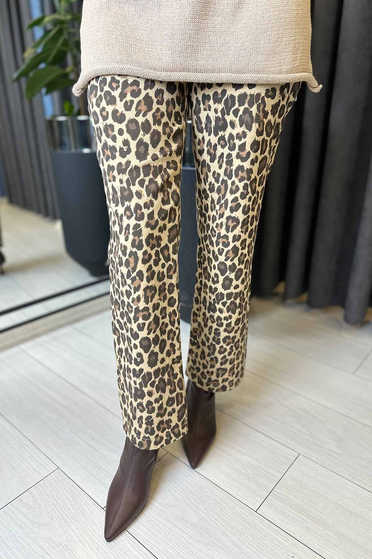 LEOPAR BASKILI PANTOLON