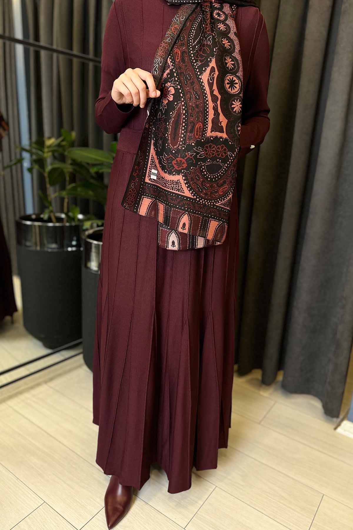 ÖRGÜ TEKNİKLİ TRİKO ELBİSE