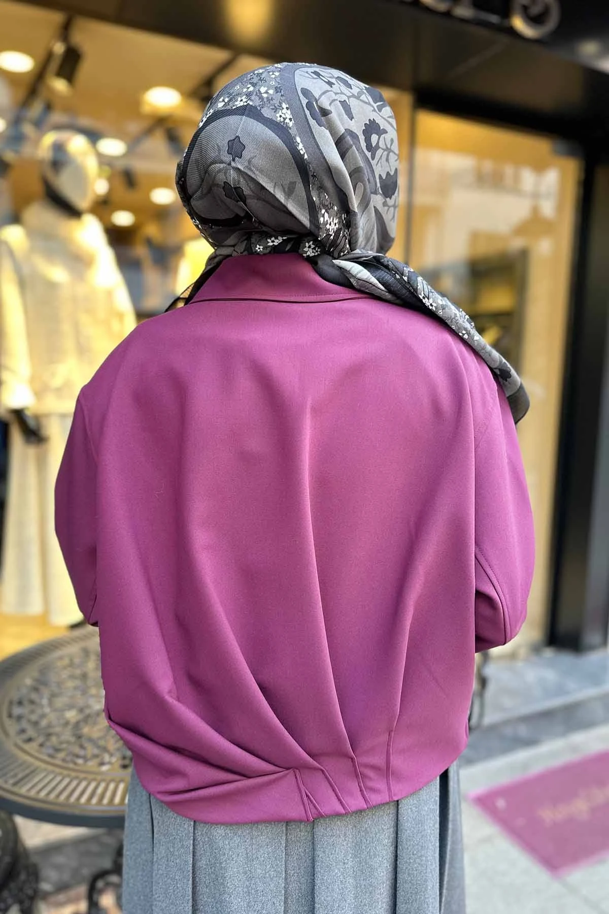 NAKIŞ DETAYLI BOMBER CEKET