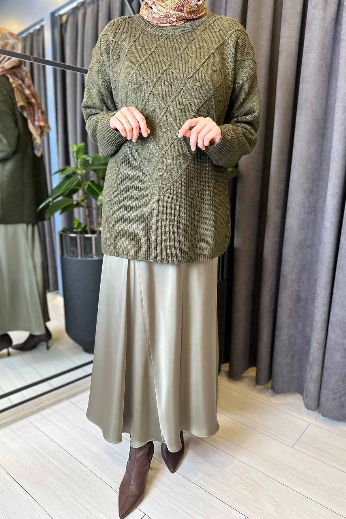 BAKLAVA DESEN TRİKO KAZAK