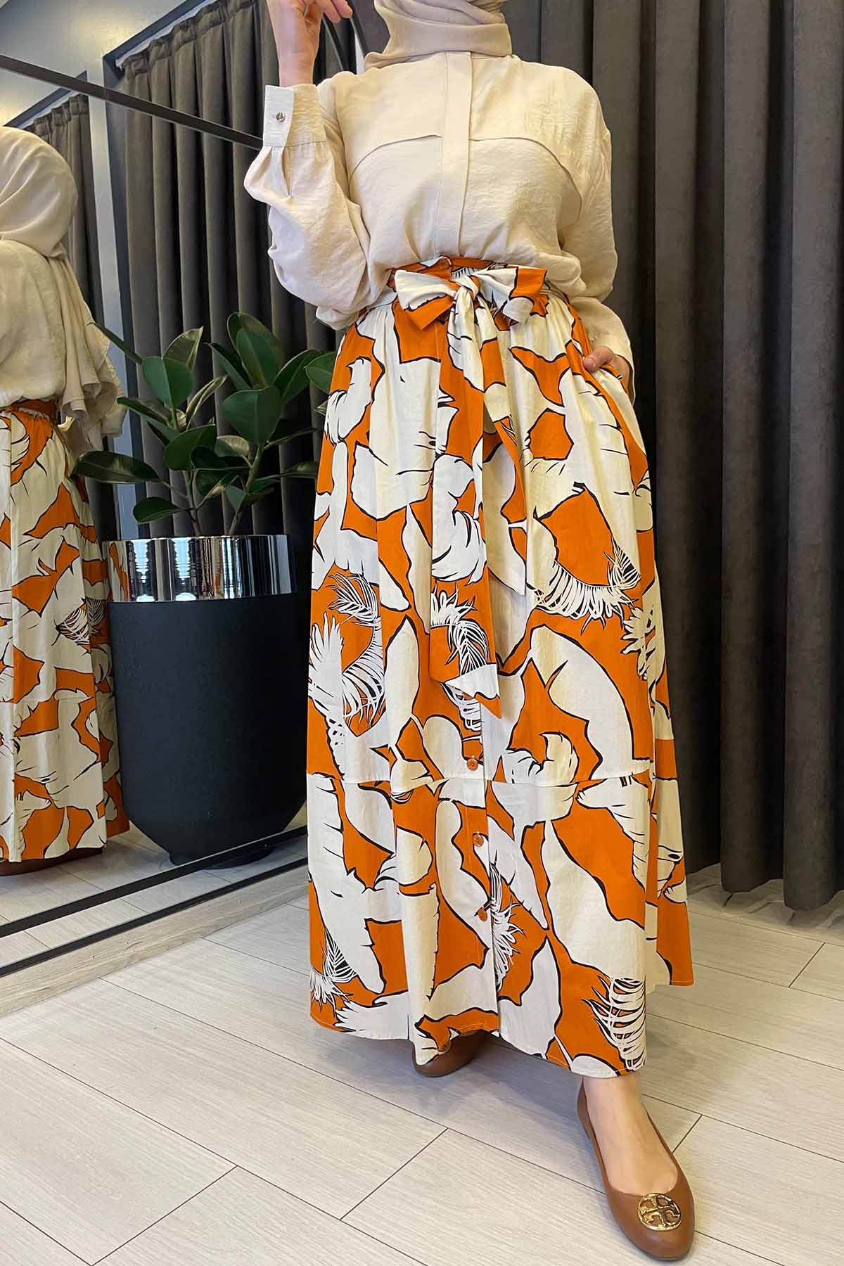 YAPRAK DESENLİ ETEK