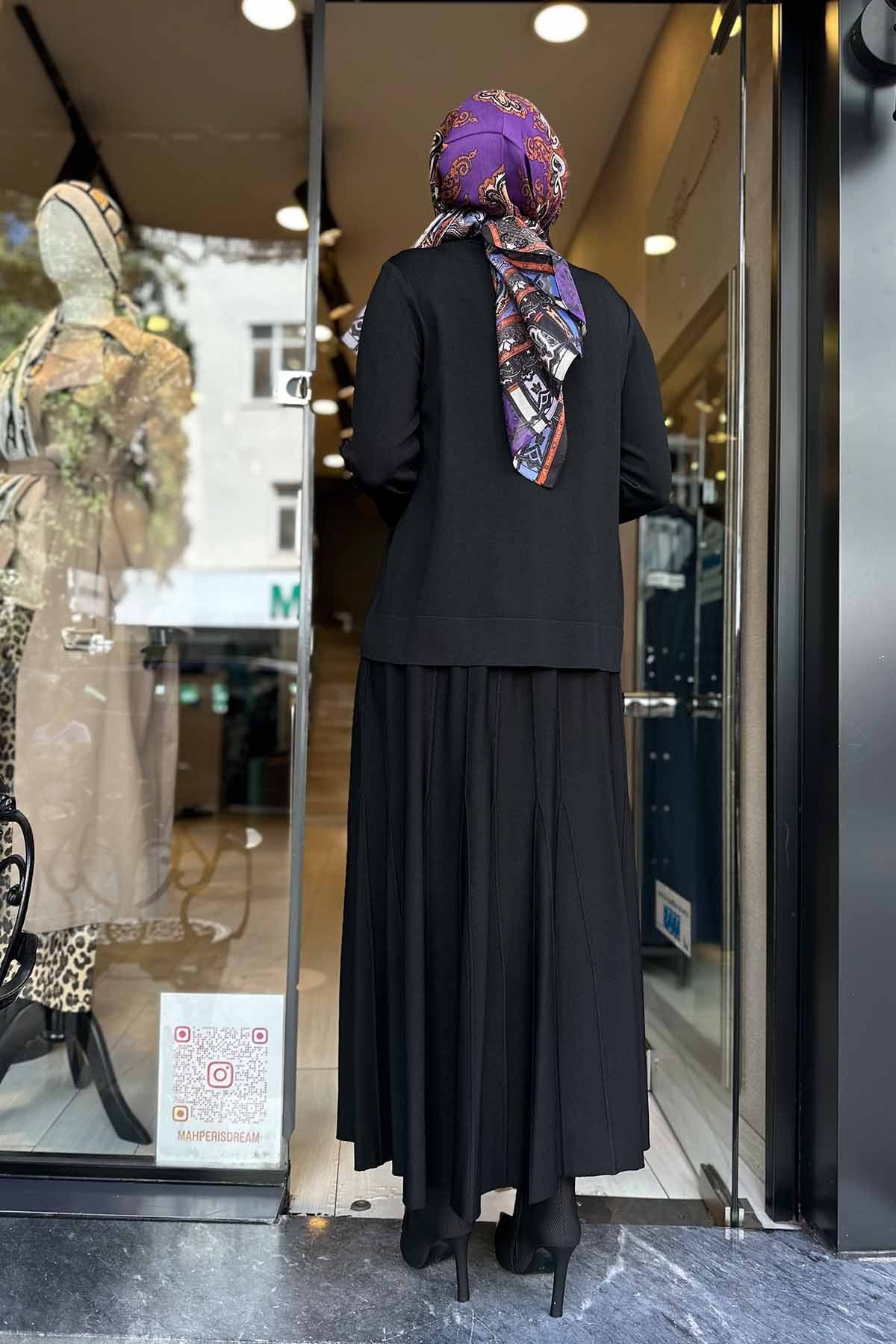 ÖRGÜ TEKNİKLİ TRİKO ETEK