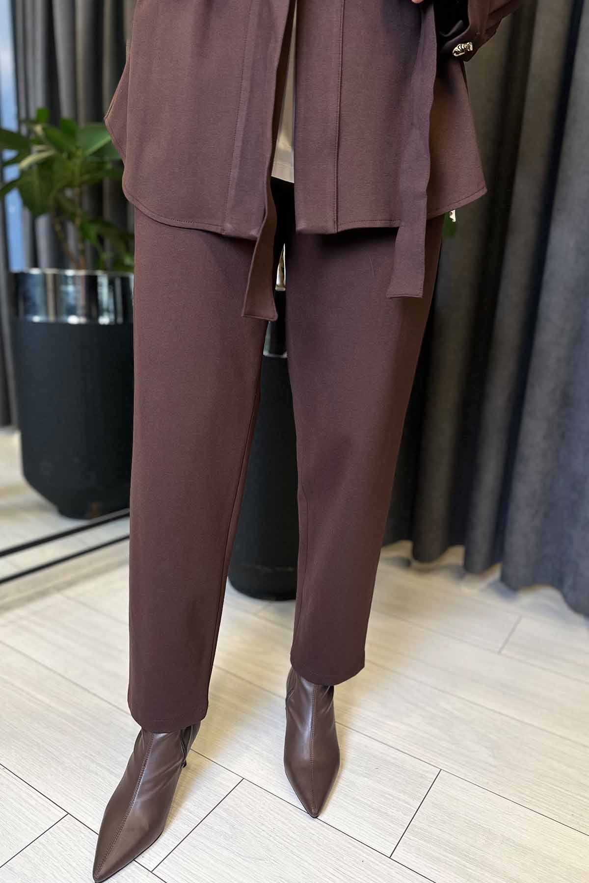 HAVUÇ PAÇA ÇELİK PANTOLON - Kahverengi