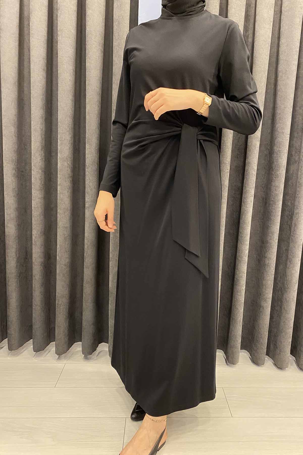 ÖNDEN BAĞLAMALI BAMBU ELBİSE