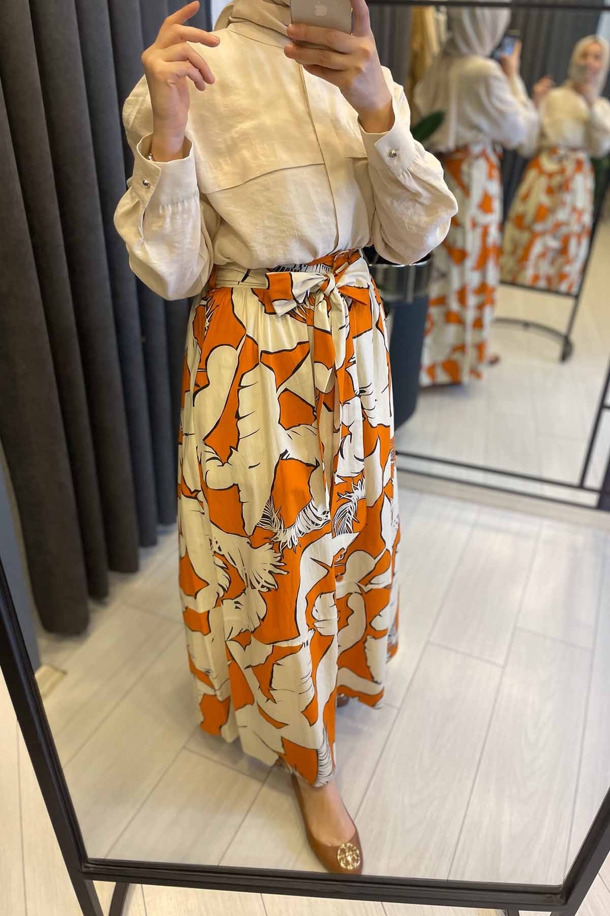 YAPRAK DESENLİ ETEK