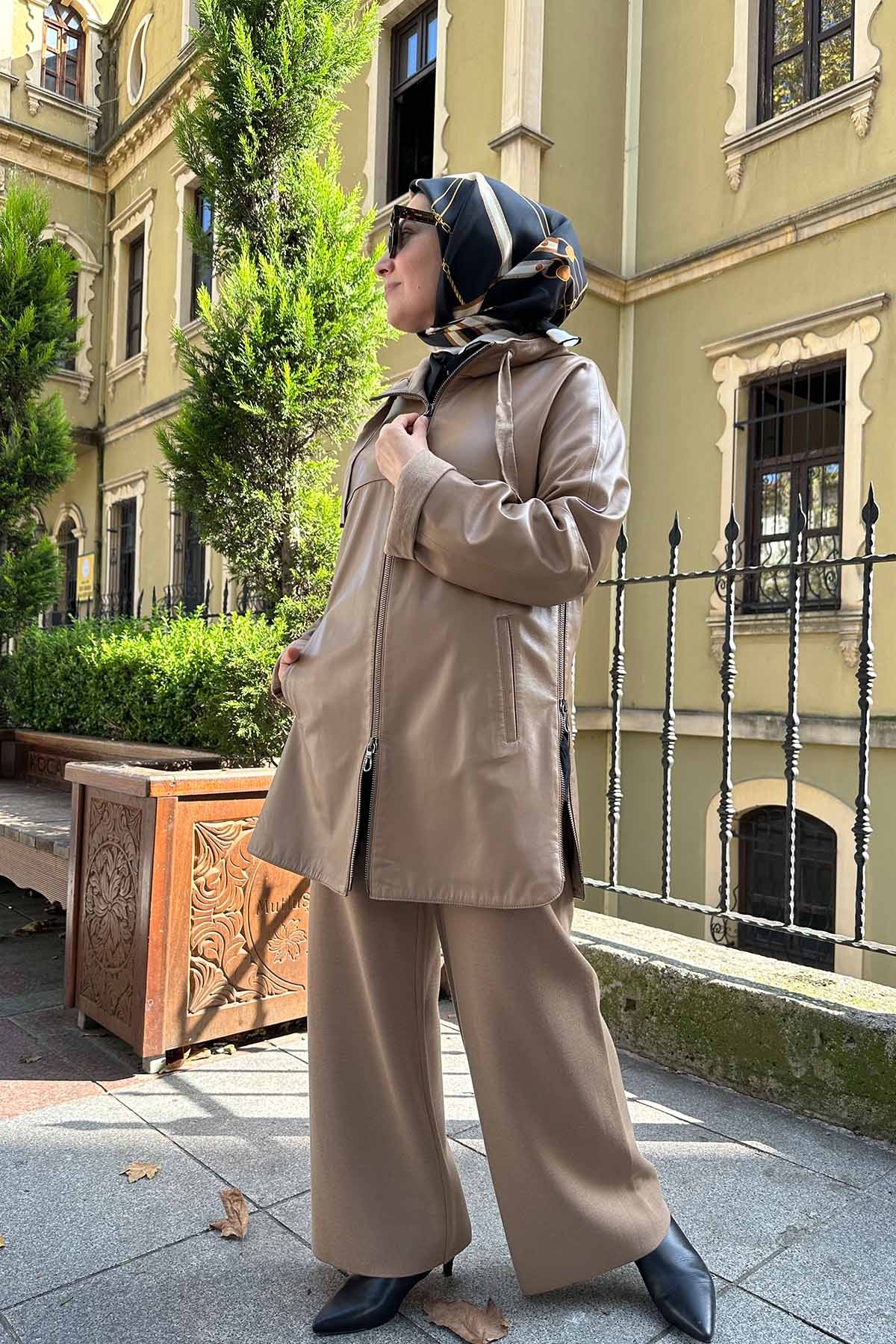 TRİKO ASTARLI DERİ CEKET