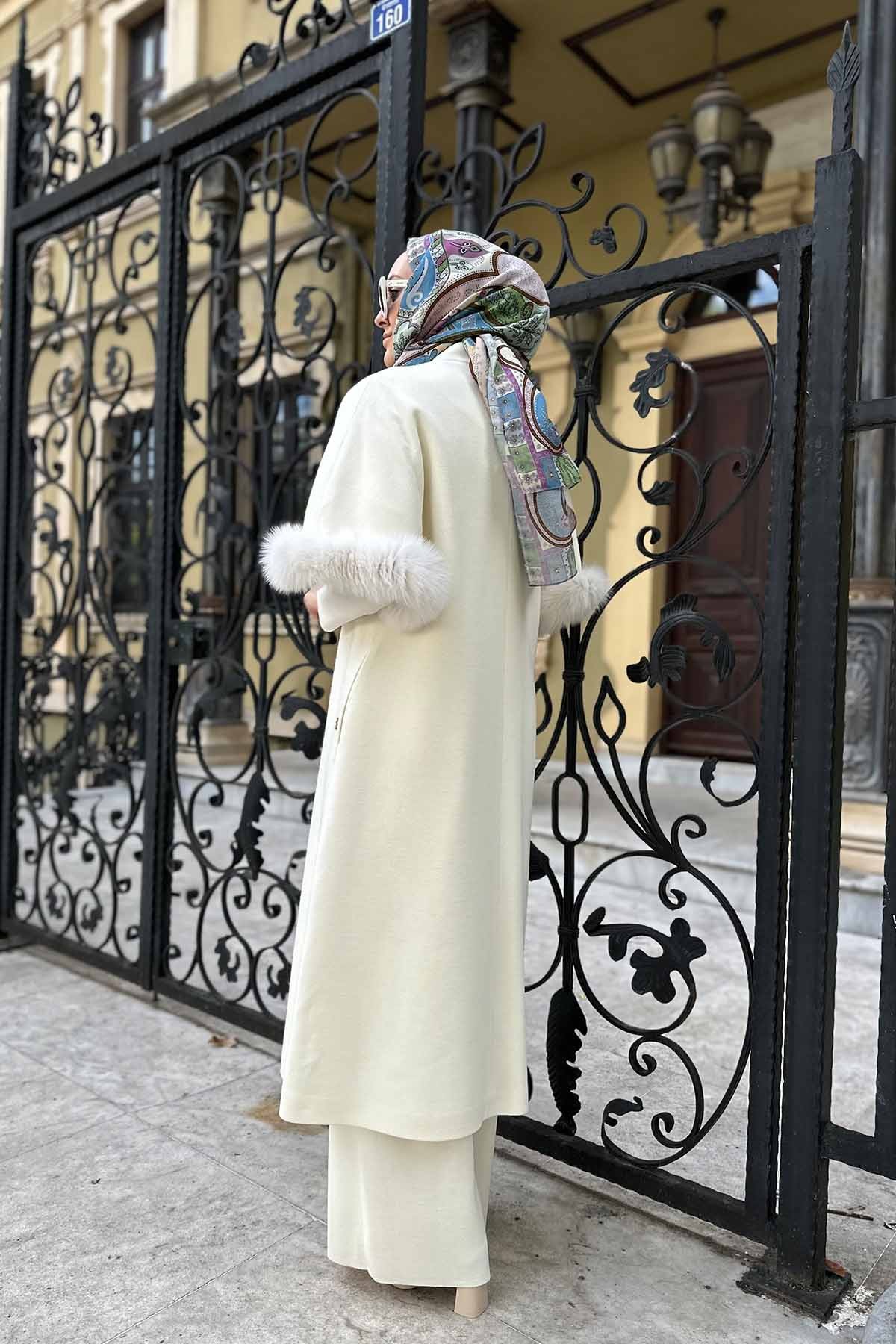 KOLU KÜRK DETAYLI YELEK