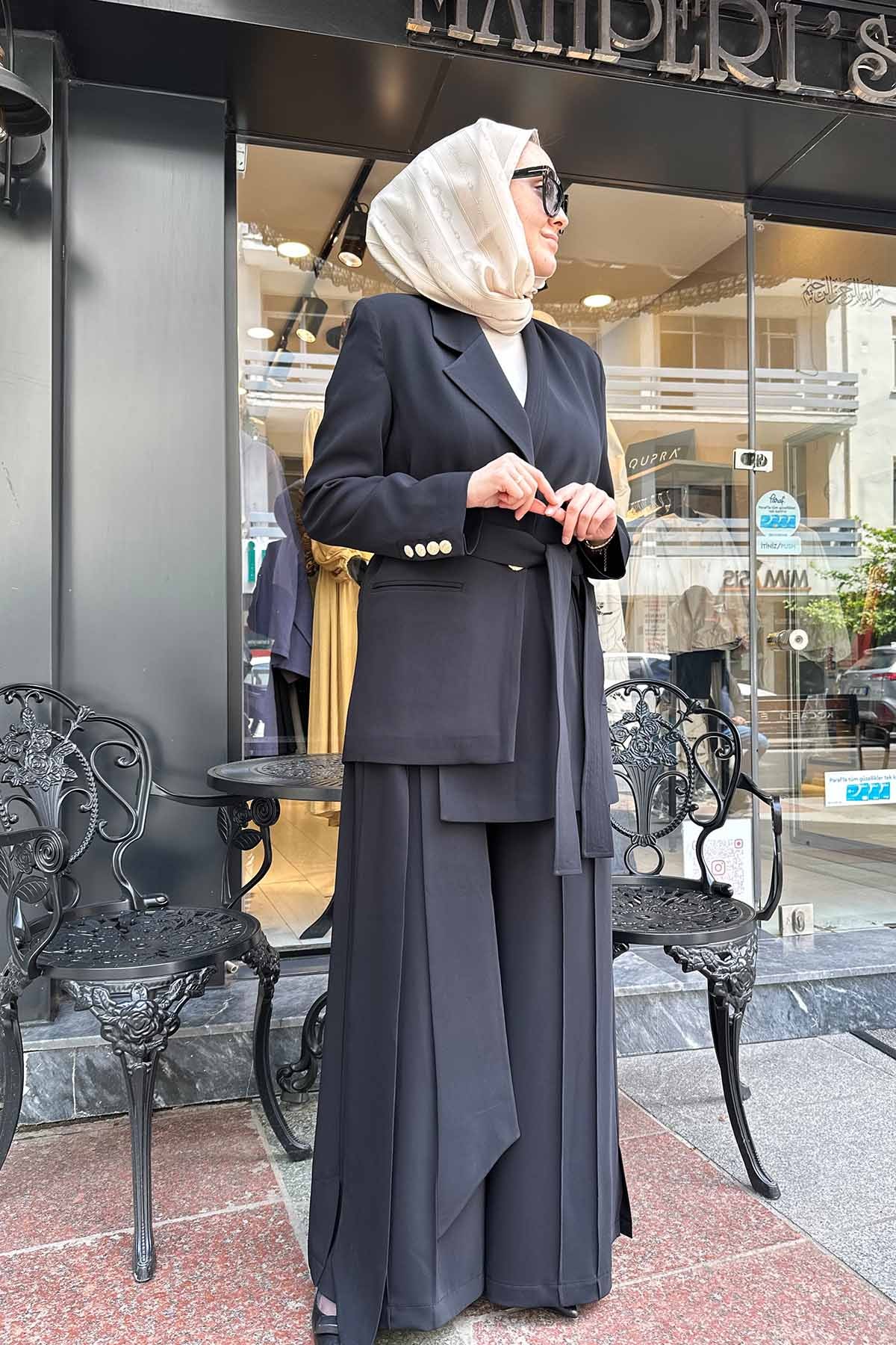 BELİ KUŞAKLI PALAZZO PANTOLON