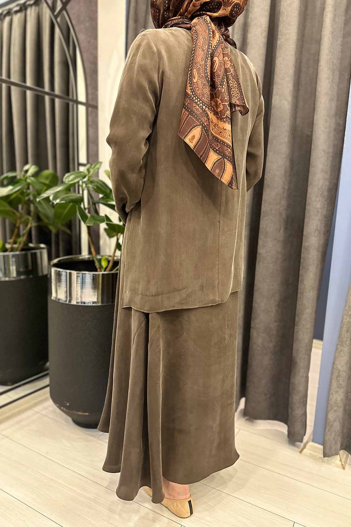 OMUZU DÜĞME DETALI CUPRA TUNİK