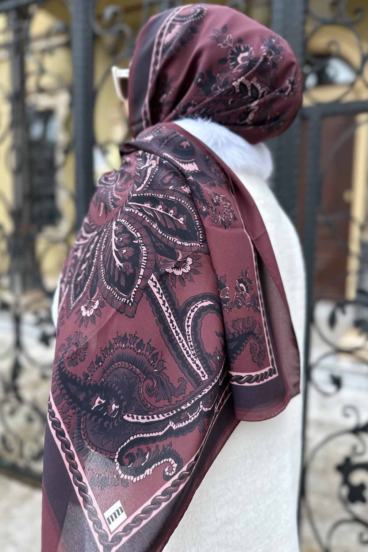 BORDEAUX PAİSLEY ŞAL