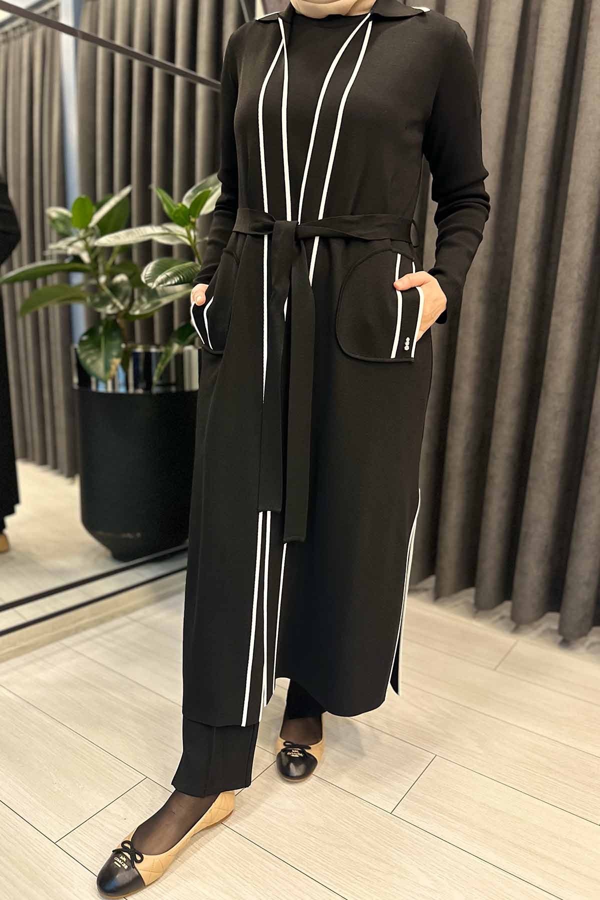 ÇİZGİ ŞERİTLİ UZUN HIRKA