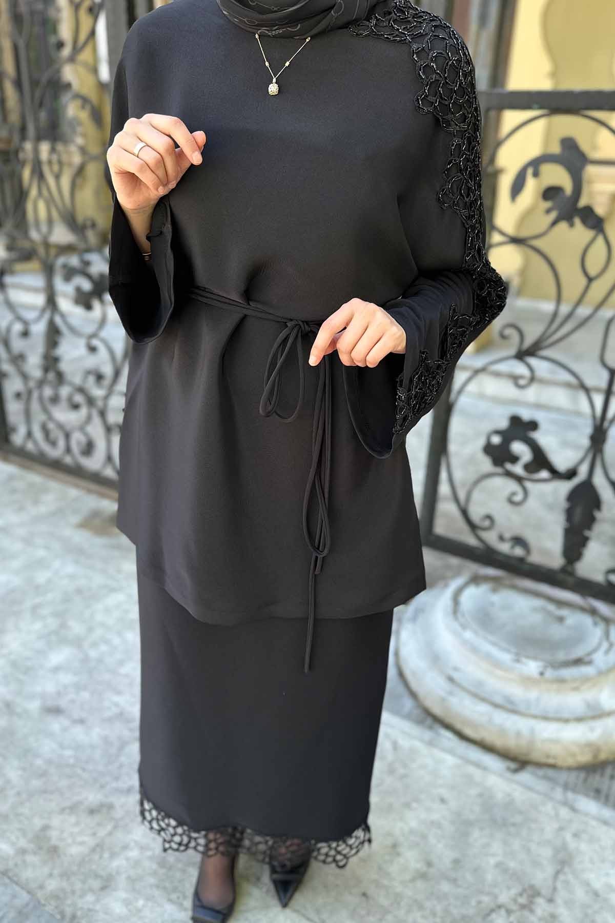TEK KOLU İŞLEMELİ TUNİK
