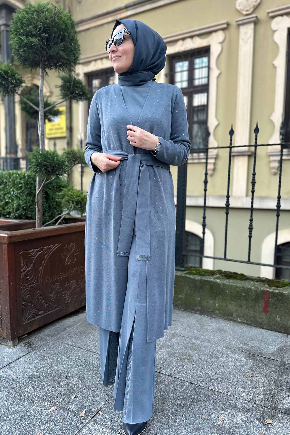 PAÇASI TAŞLI TRİKO PANTOLON