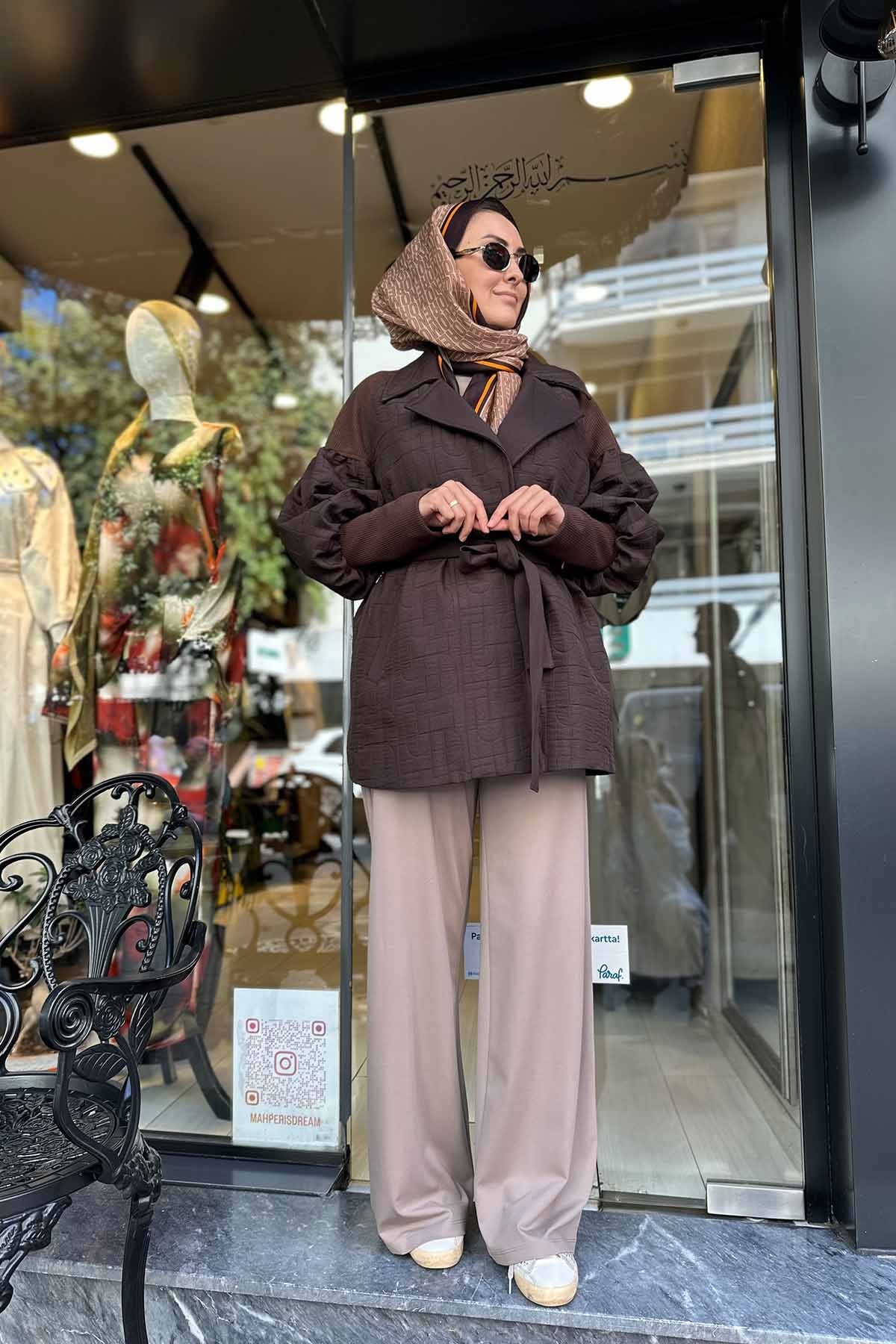 BELİ DÜZ LASTİKLİ BAMBU PANTOLON
