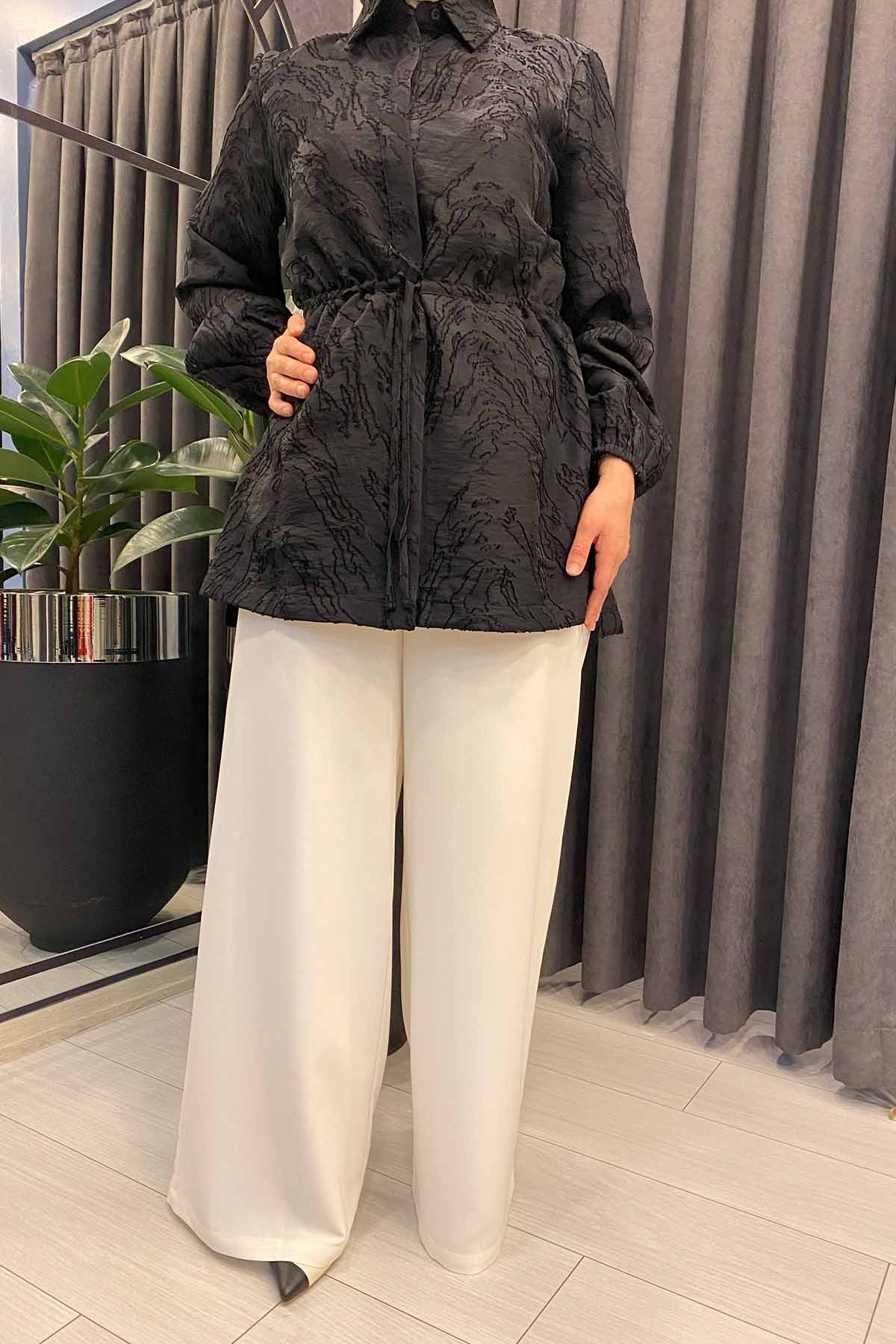 BEL DETAYLI LASTİKLİ PANTOLON