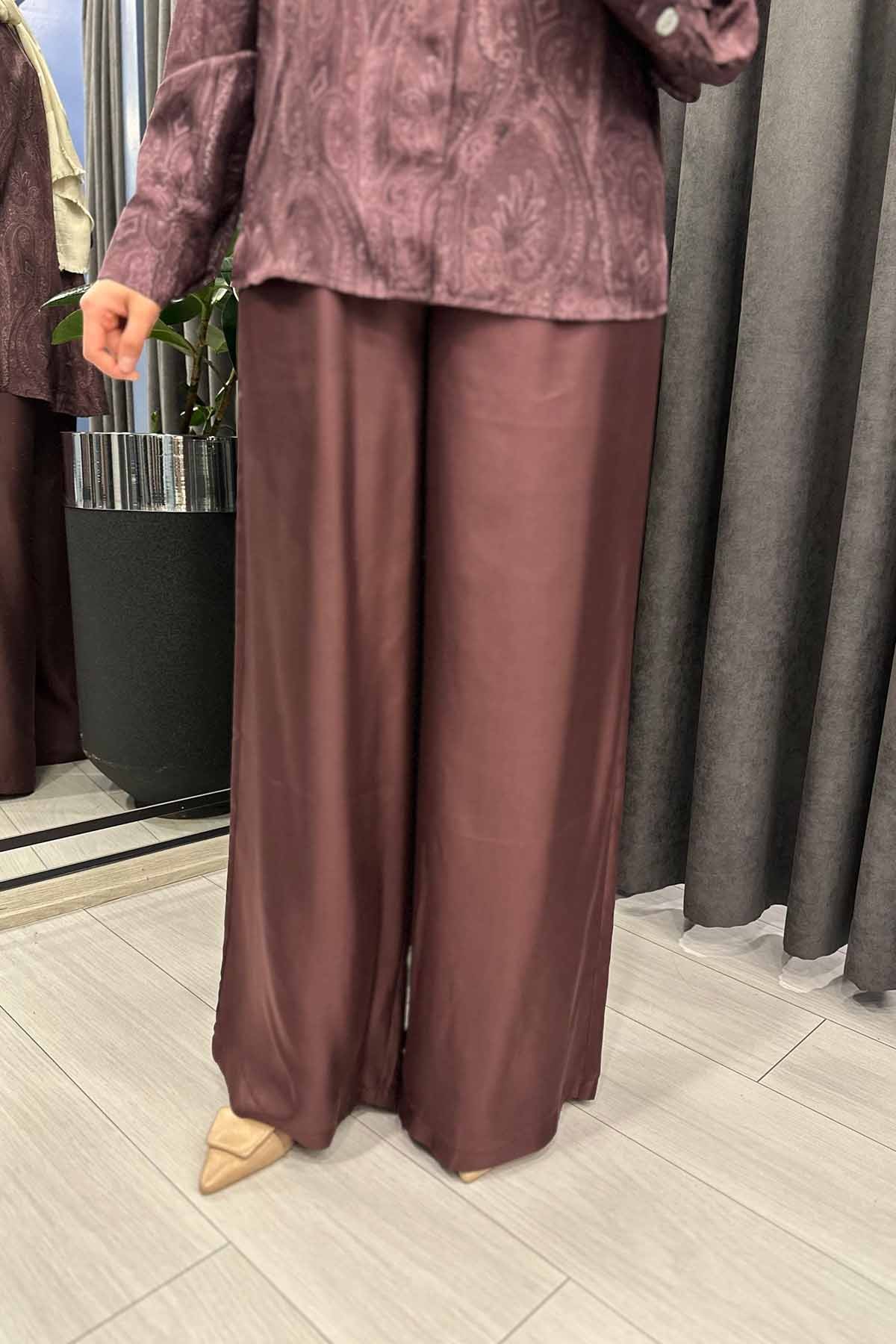 BORDO TWİLL İPEK PANTOLON