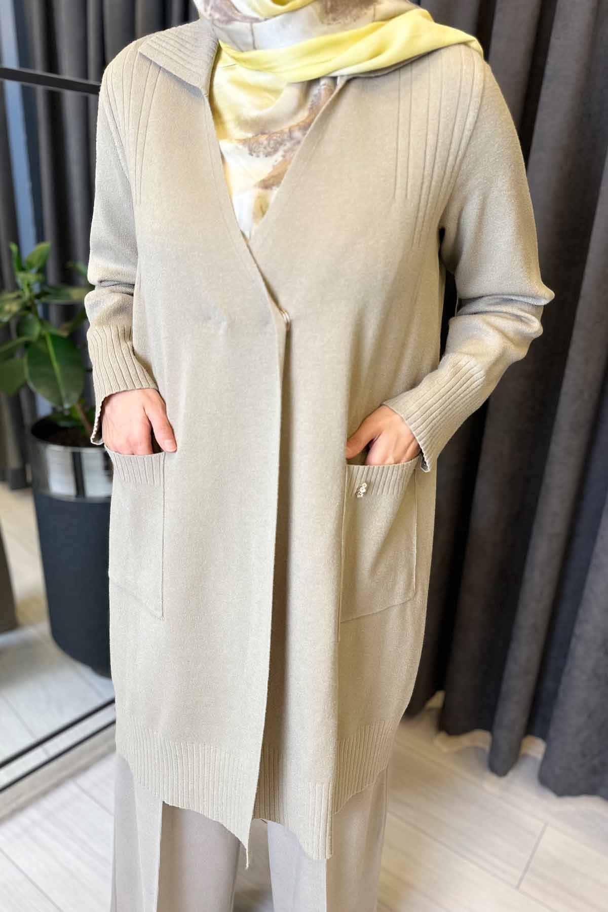 TOUCH ME DÜZ RENK TRİKO HIRKA