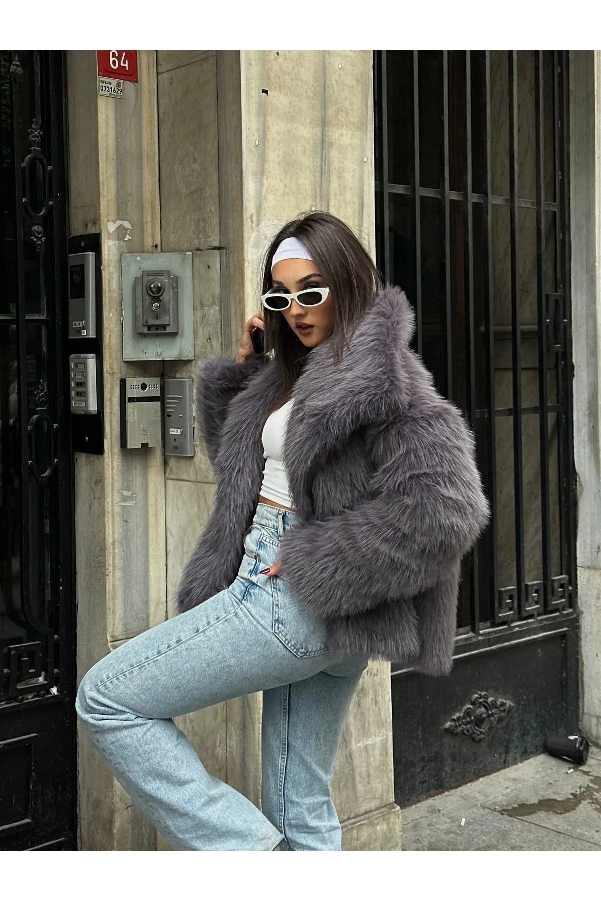 Senarce Yumuşak Dokunuşlu Oversize Premium Peluş Mont