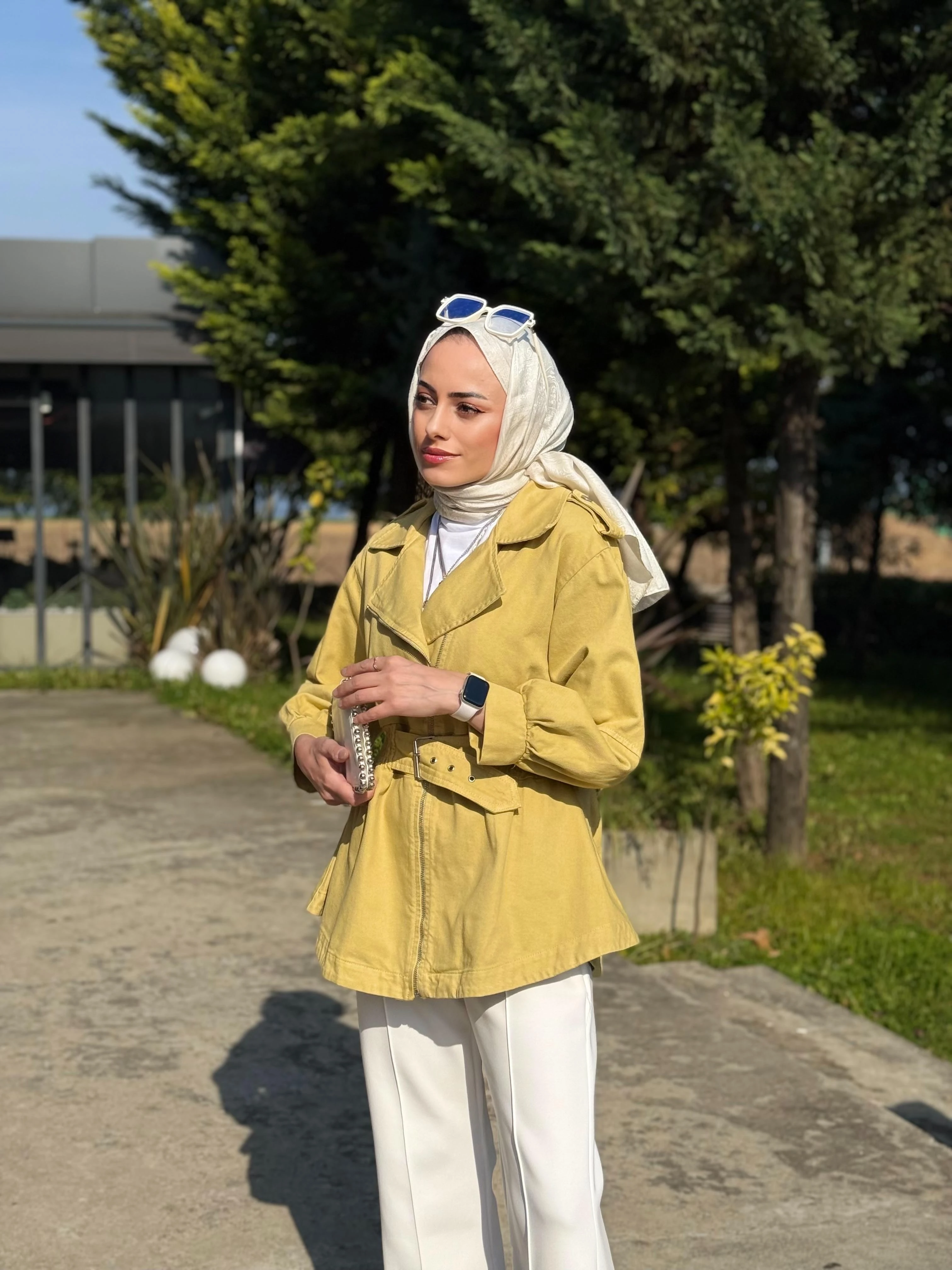 Beli Bağlamalı Denim Ceket