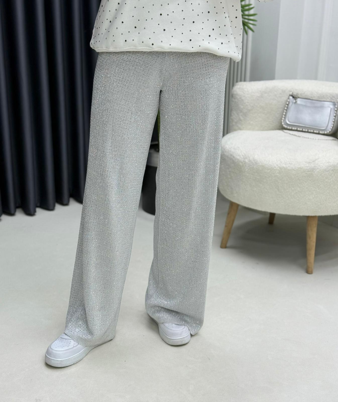 Taşlı Triko Pantolon