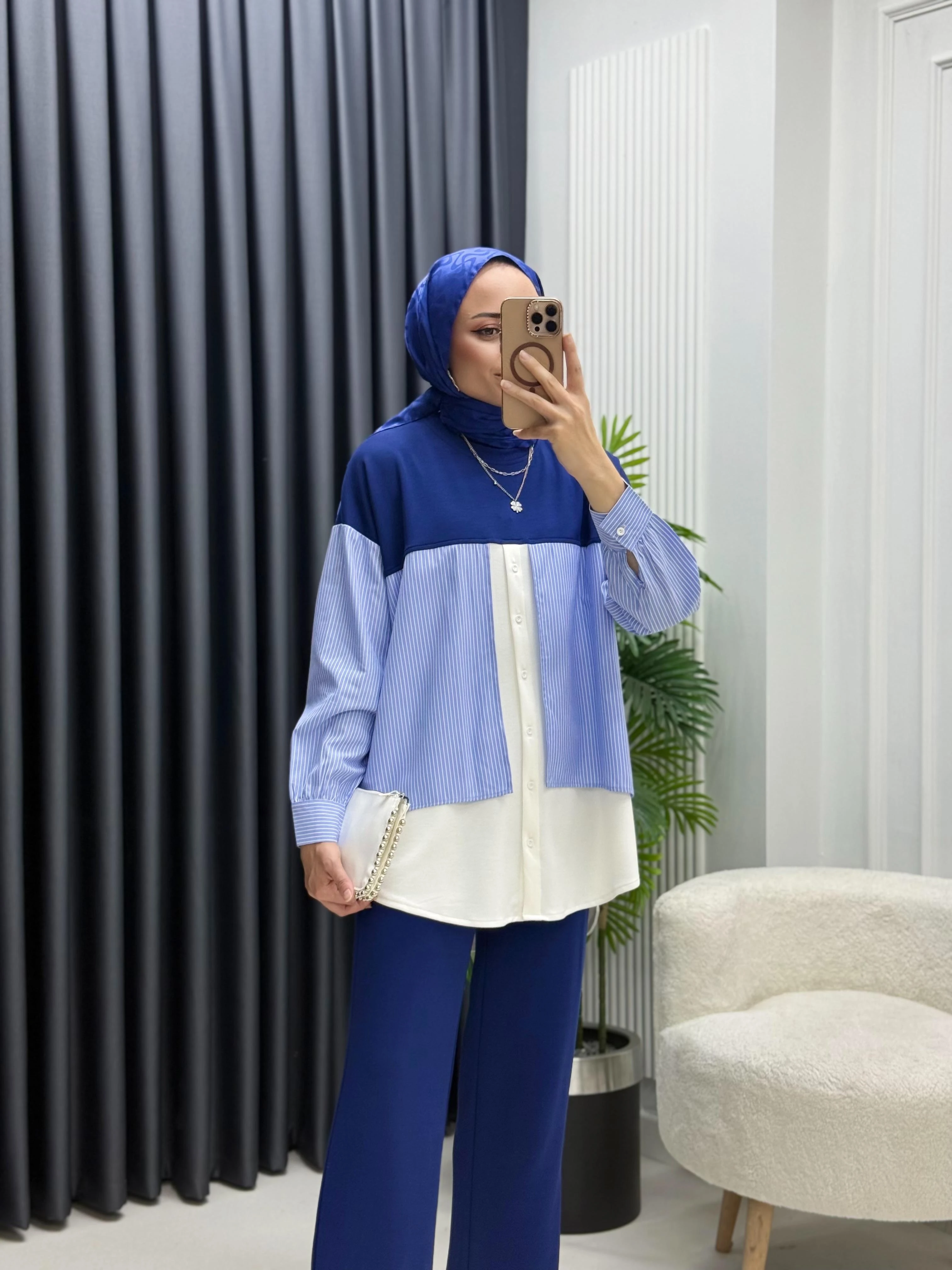 Çift Garni Detaylı Takım