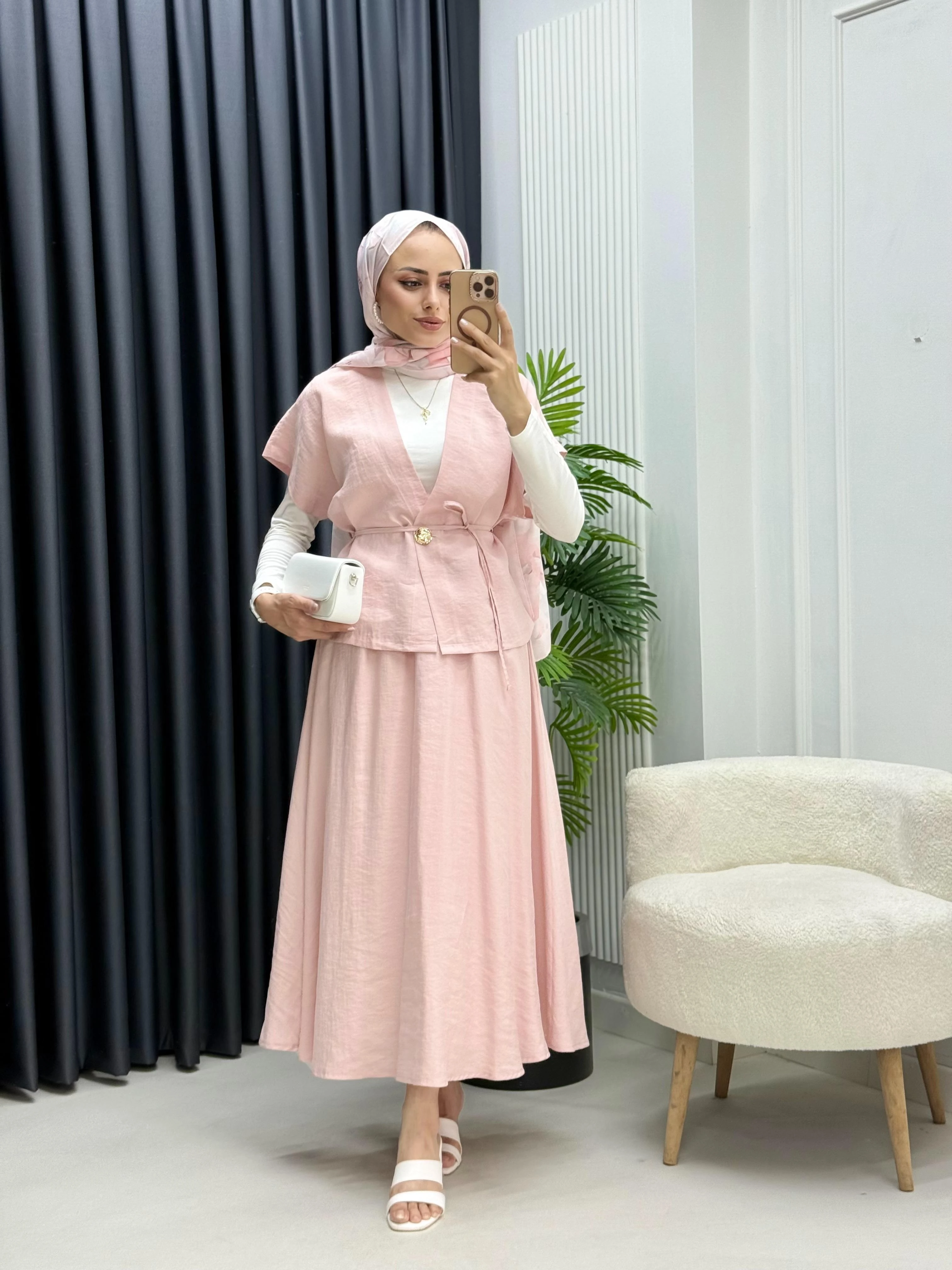 Yelekli Etekli Modal Takım