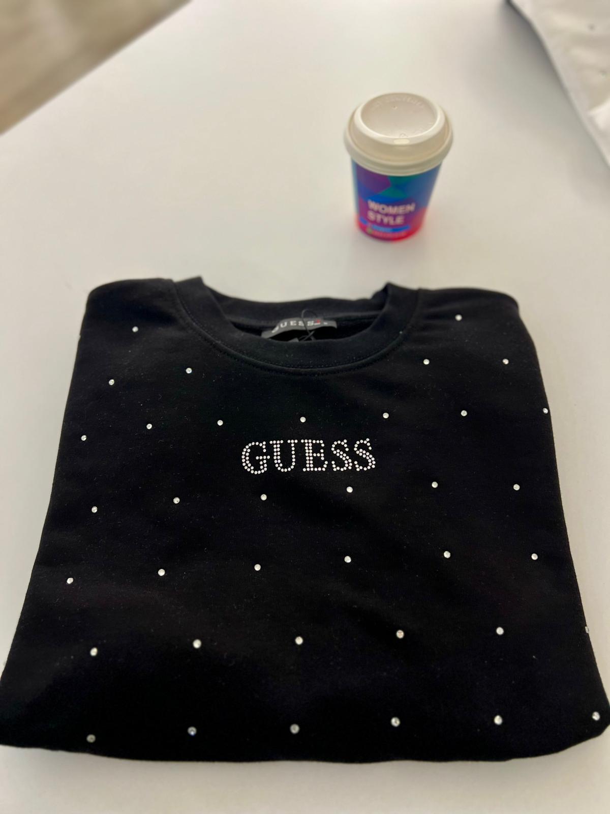 Gees Baskı Taşlı Muadil Sweatshirt