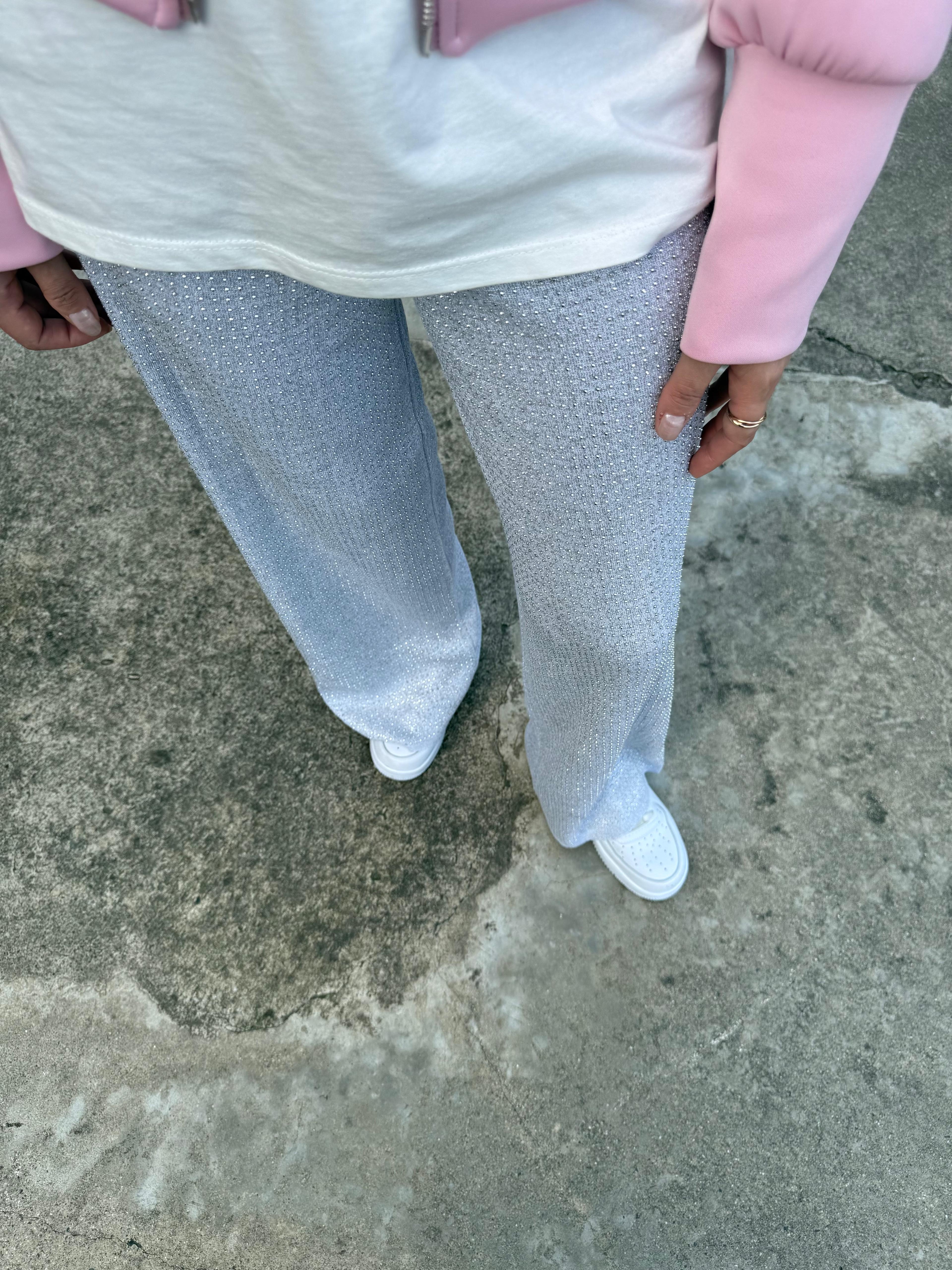 Taşlı Triko Pantolon