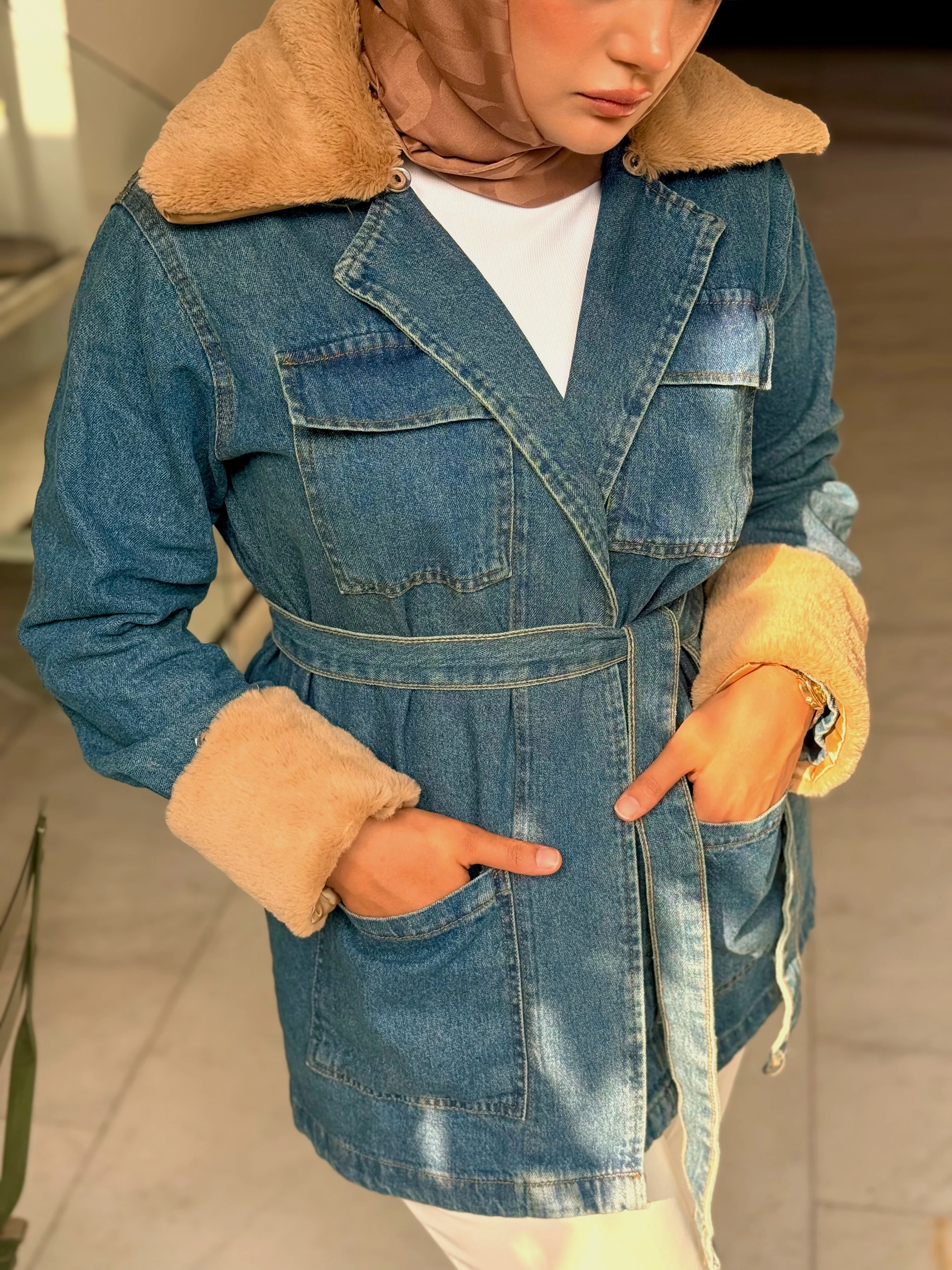 Kürk Detay Kot Ceket