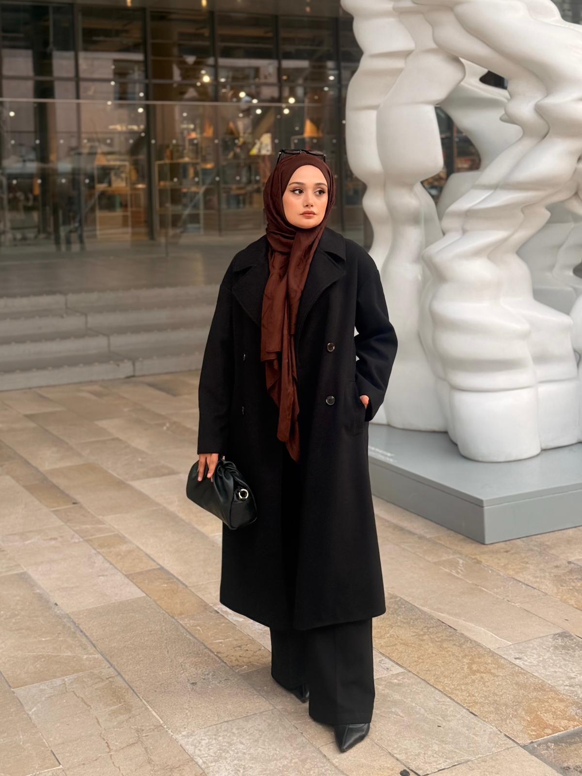 Zr Muadil Oversize Astarlı Kaşe Kaban 