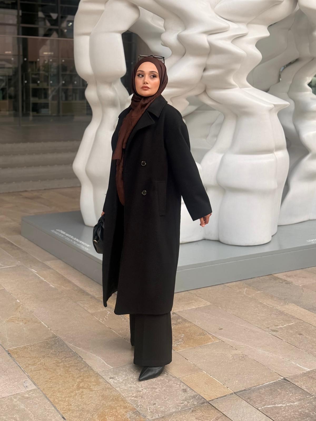 Zr Muadil Oversize Astarlı Kaşe Kaban 