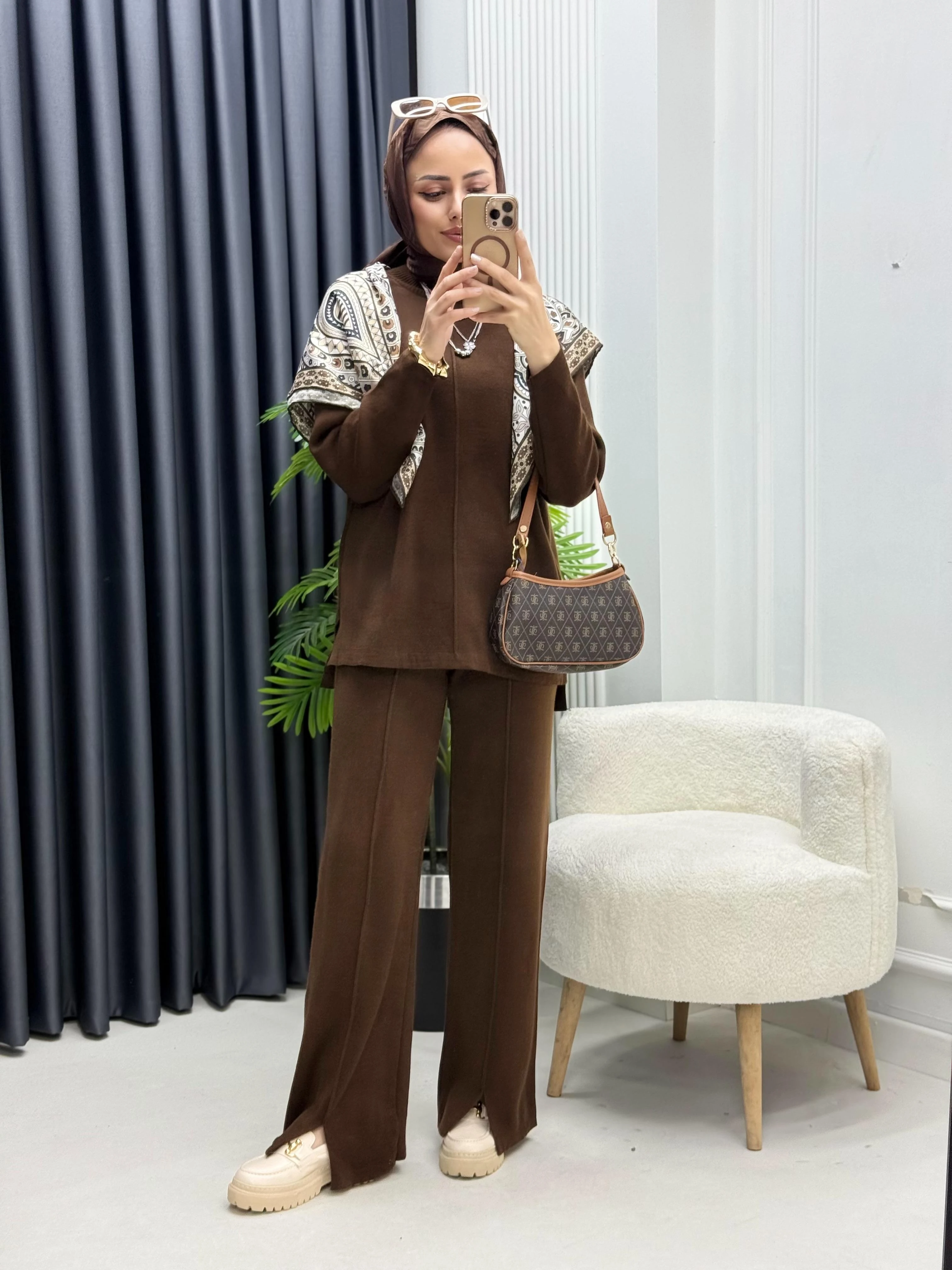 Çımalı Pantolon Triko Takım