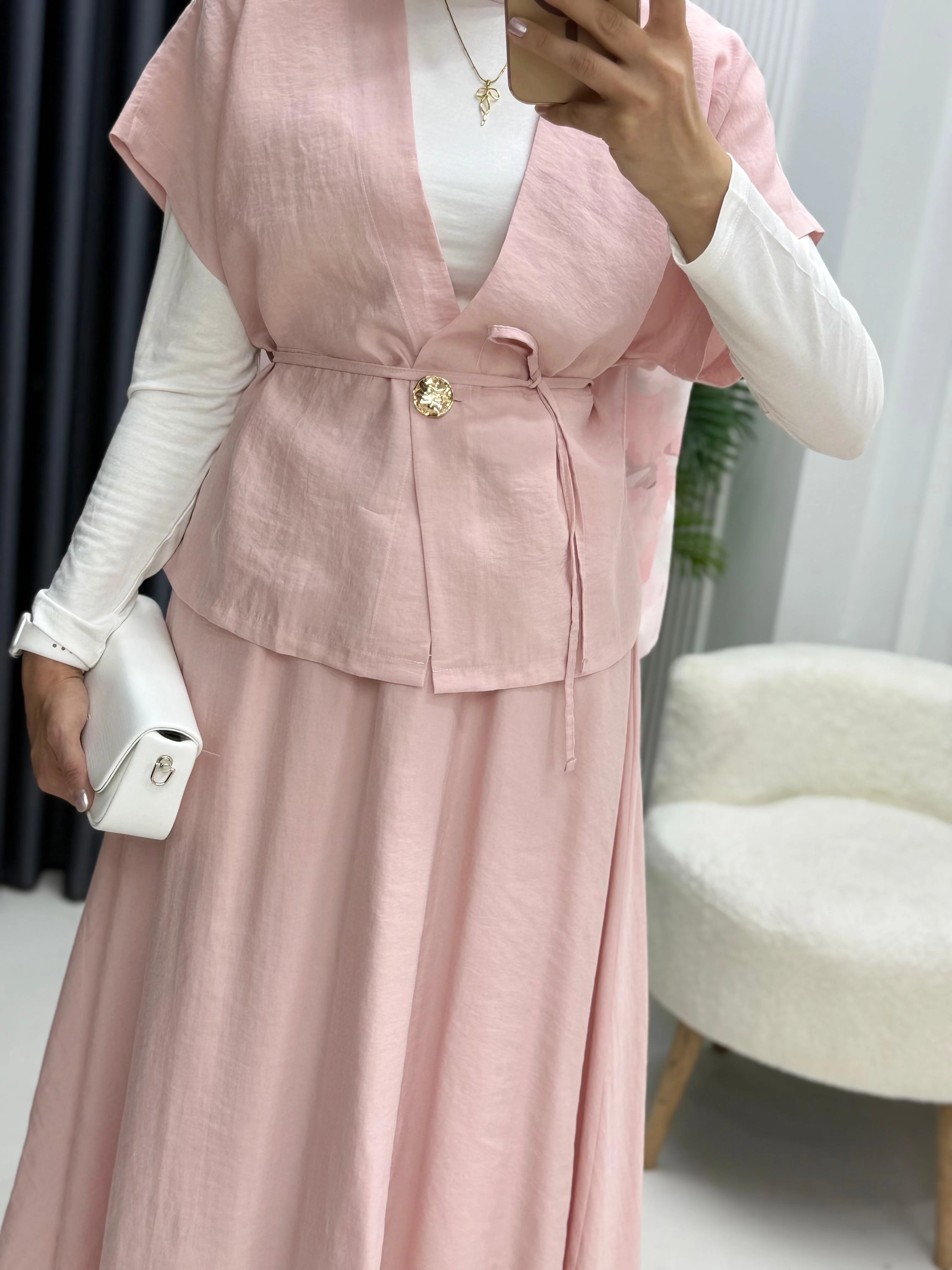 Yelekli Etekli Modal Takım