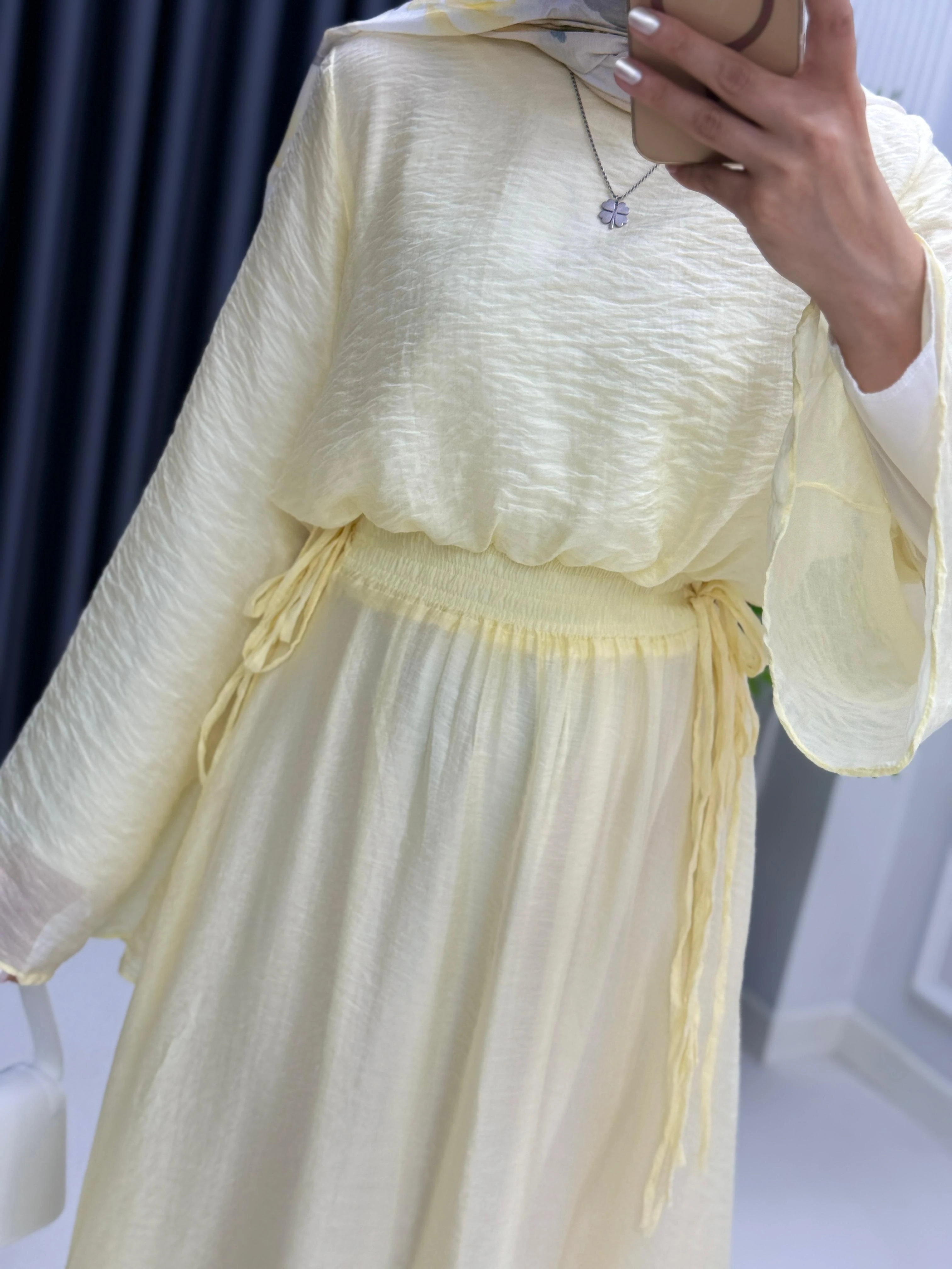 Beli Lastikli Modal Elbise