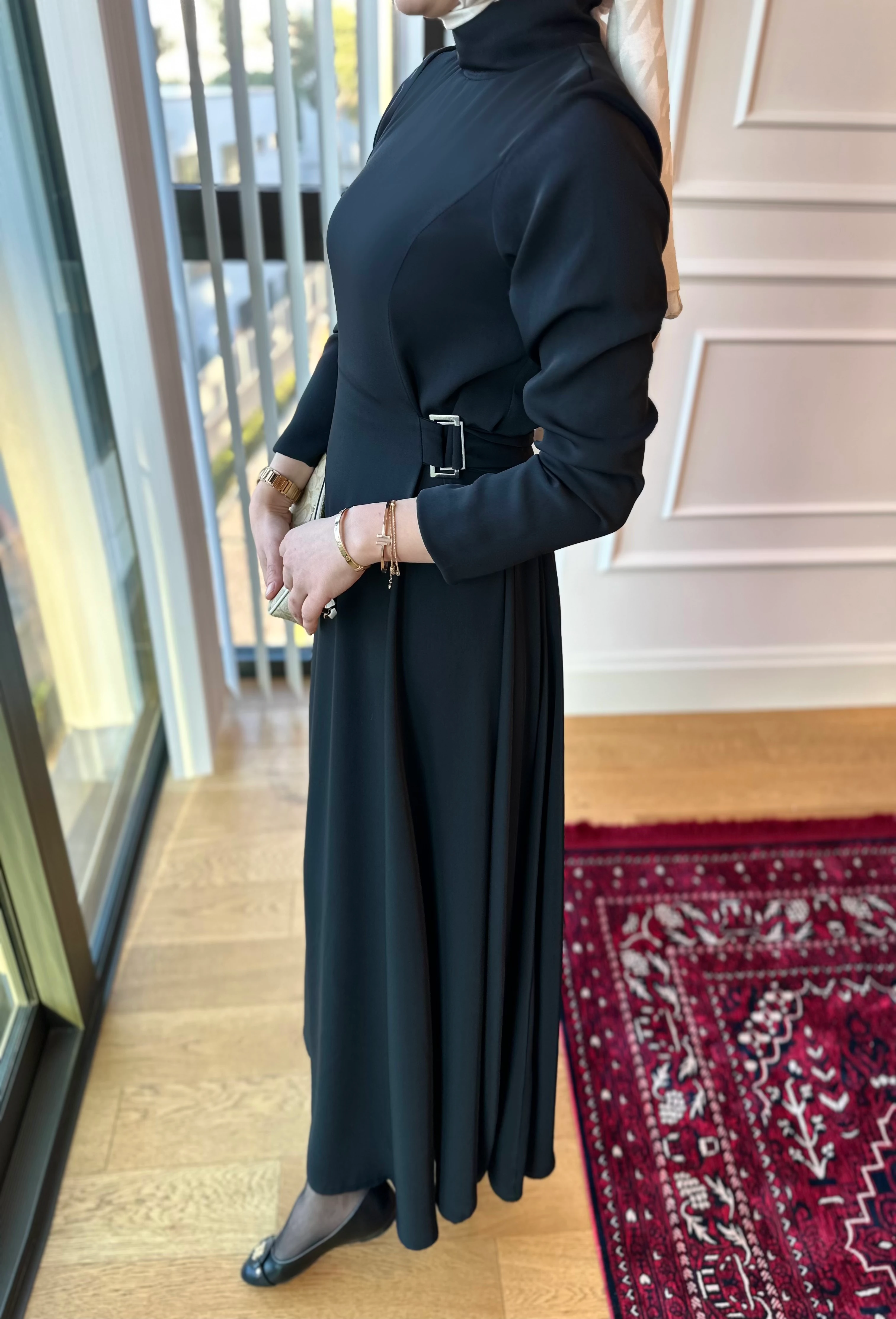 Soiree -Siyah Tokalı Elbise