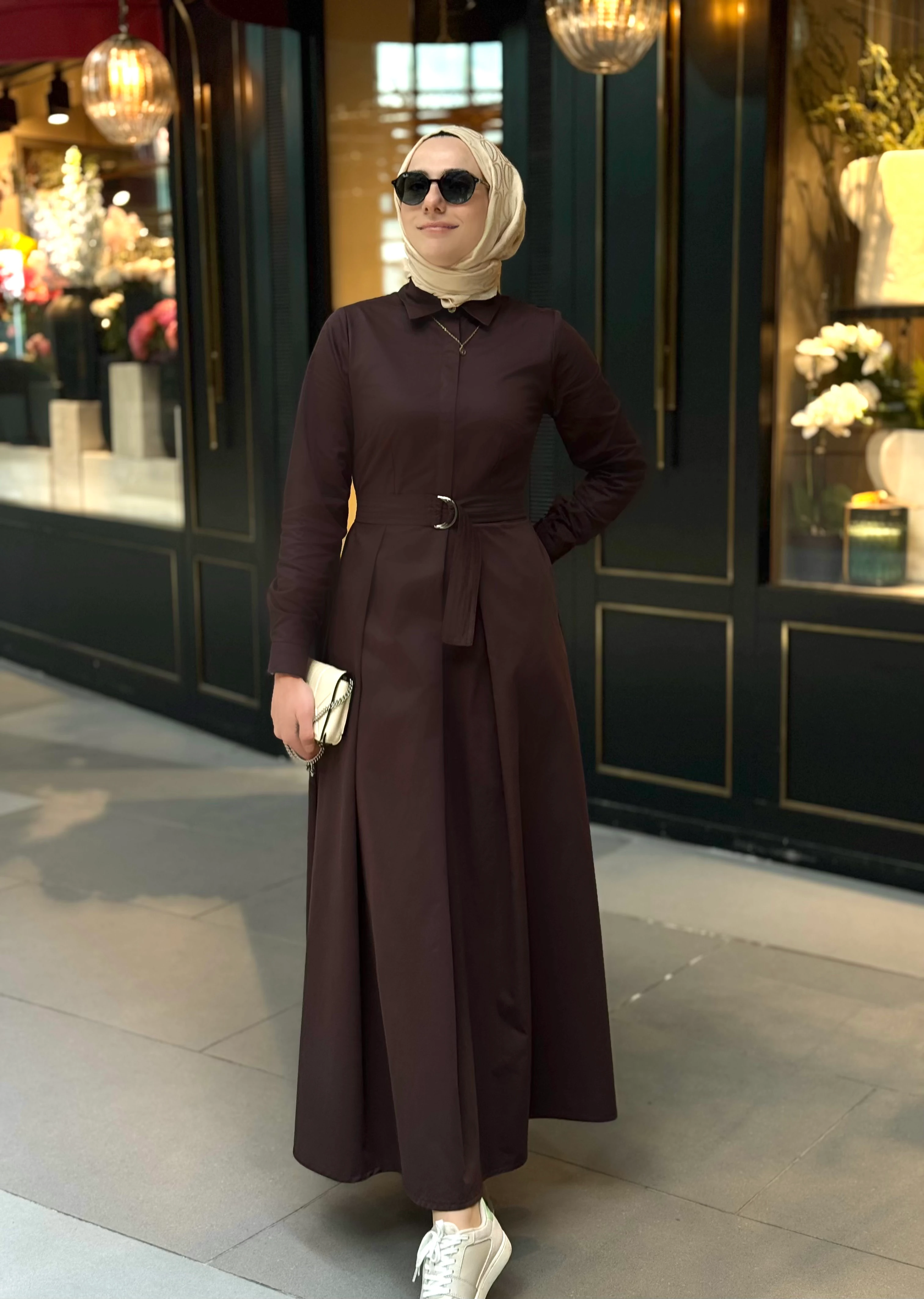 Charme – Kahverengi Cepli Elbise