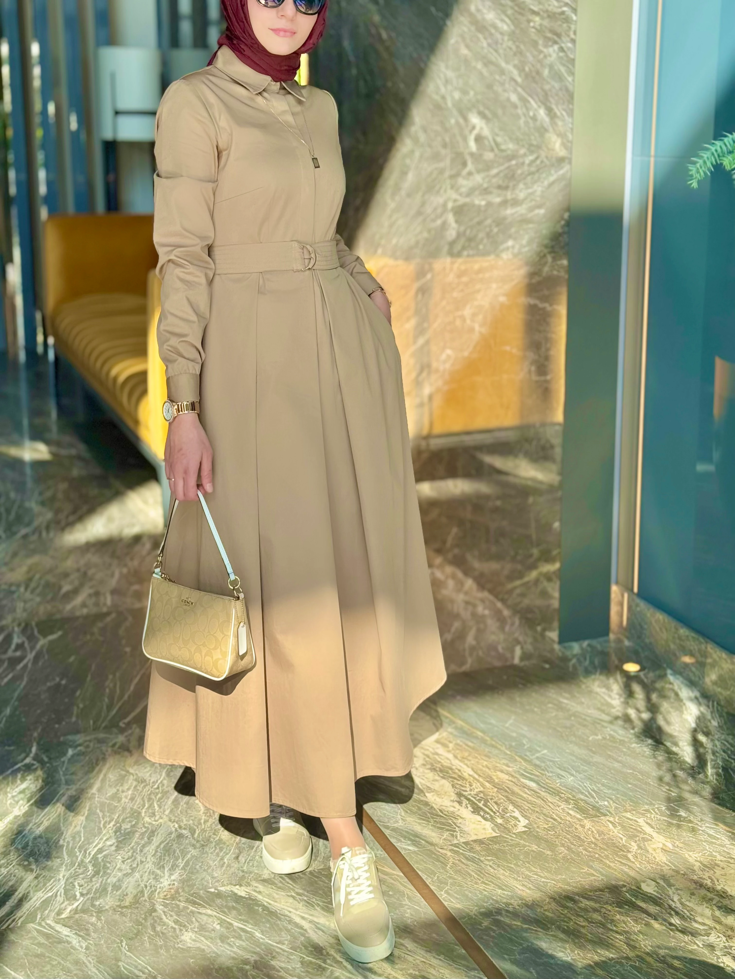 Charme – Bej Cepli Elbise