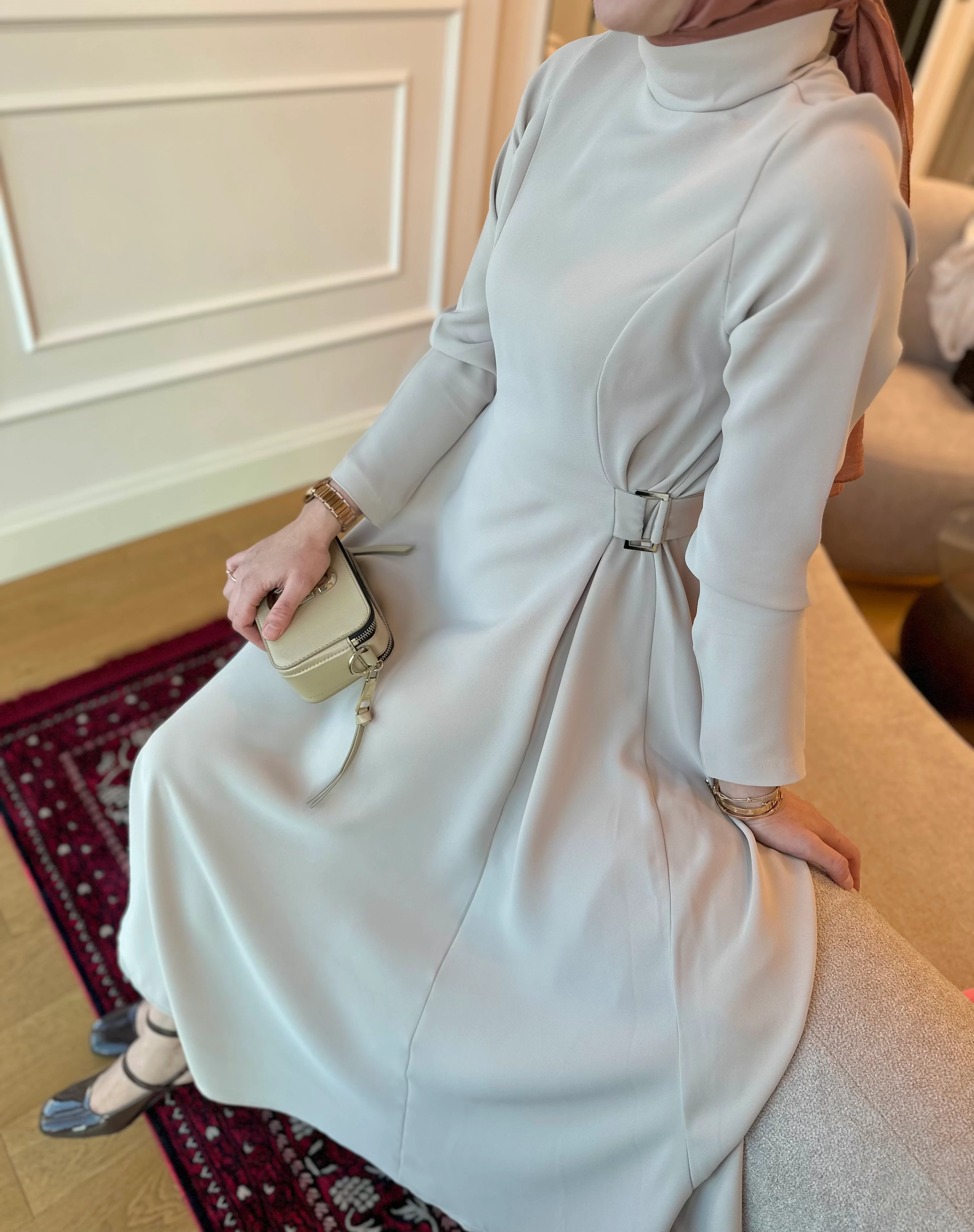 Soiree -Krem Tokalı Elbise