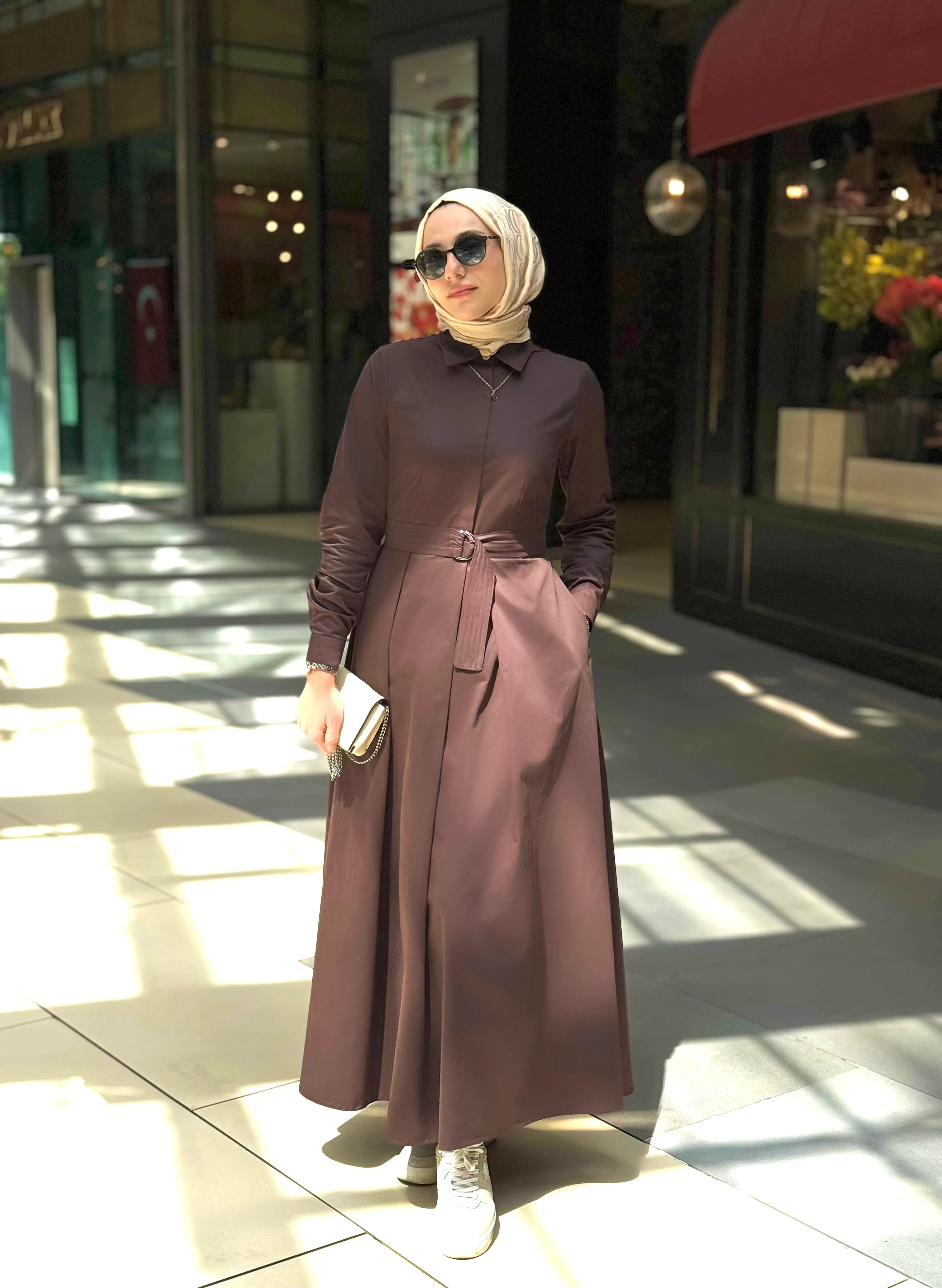 Charme – Kahverengi Cepli Elbise