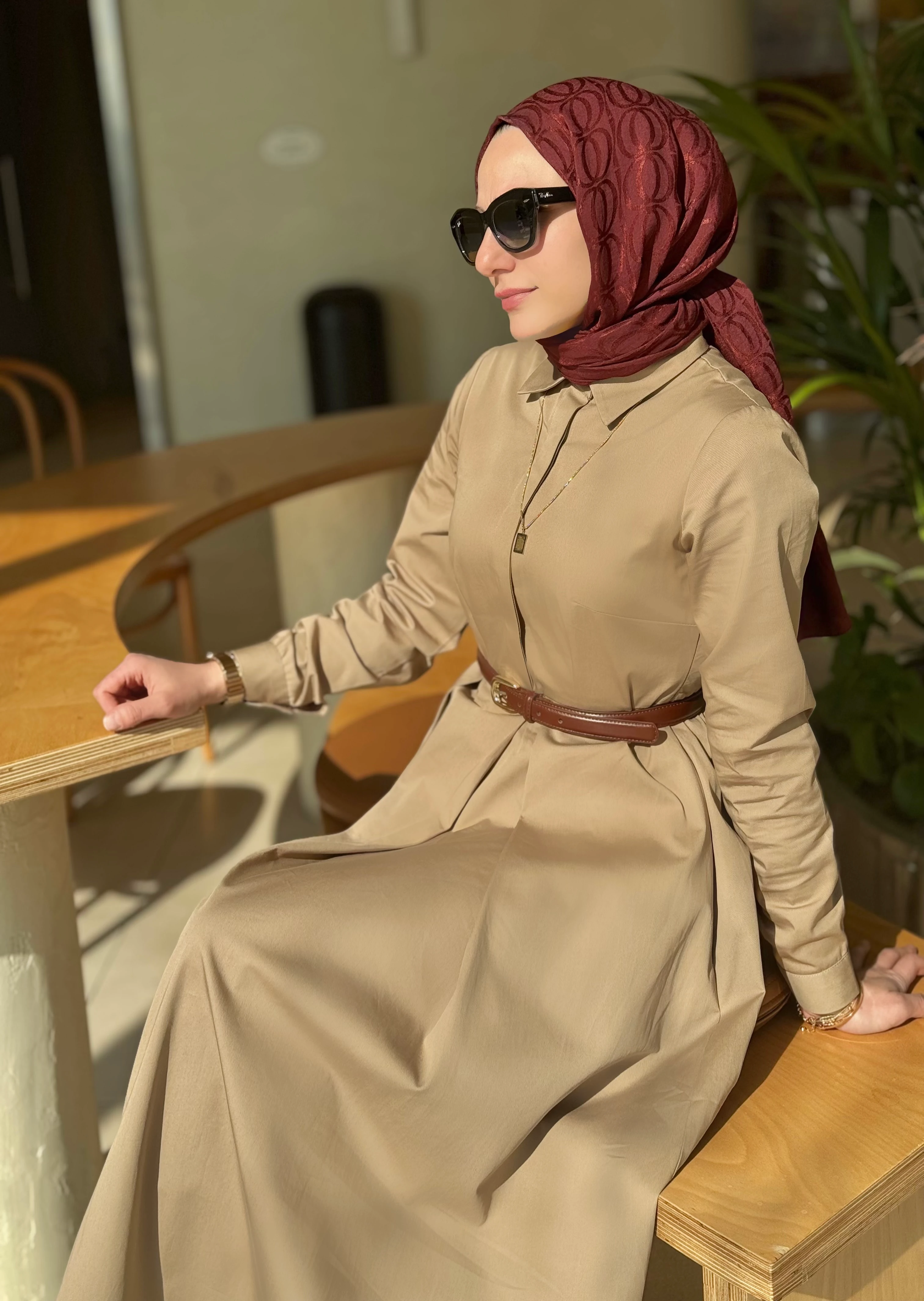 Charme – Bej Cepli Elbise