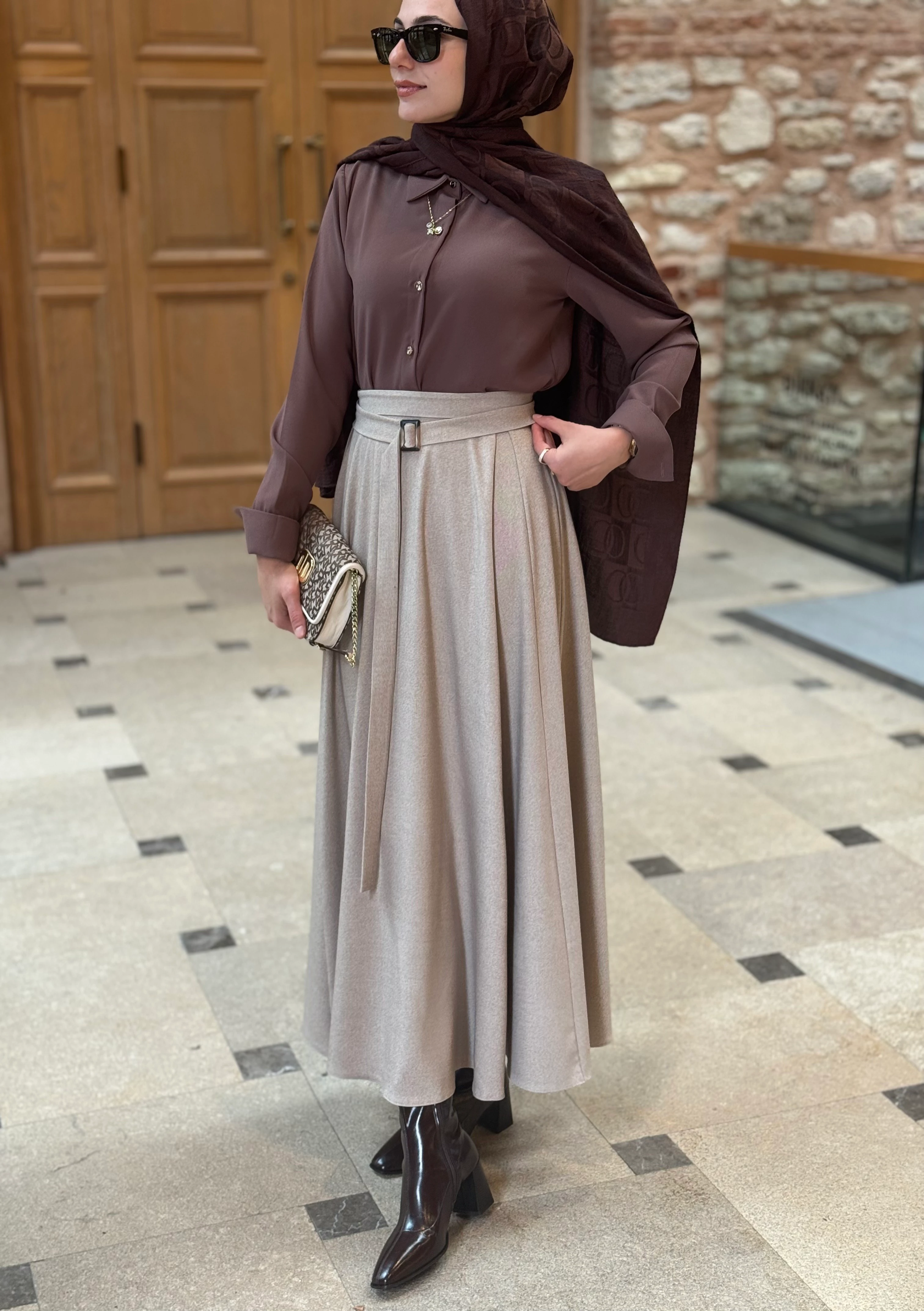 Nude - Süt Kahve Etek