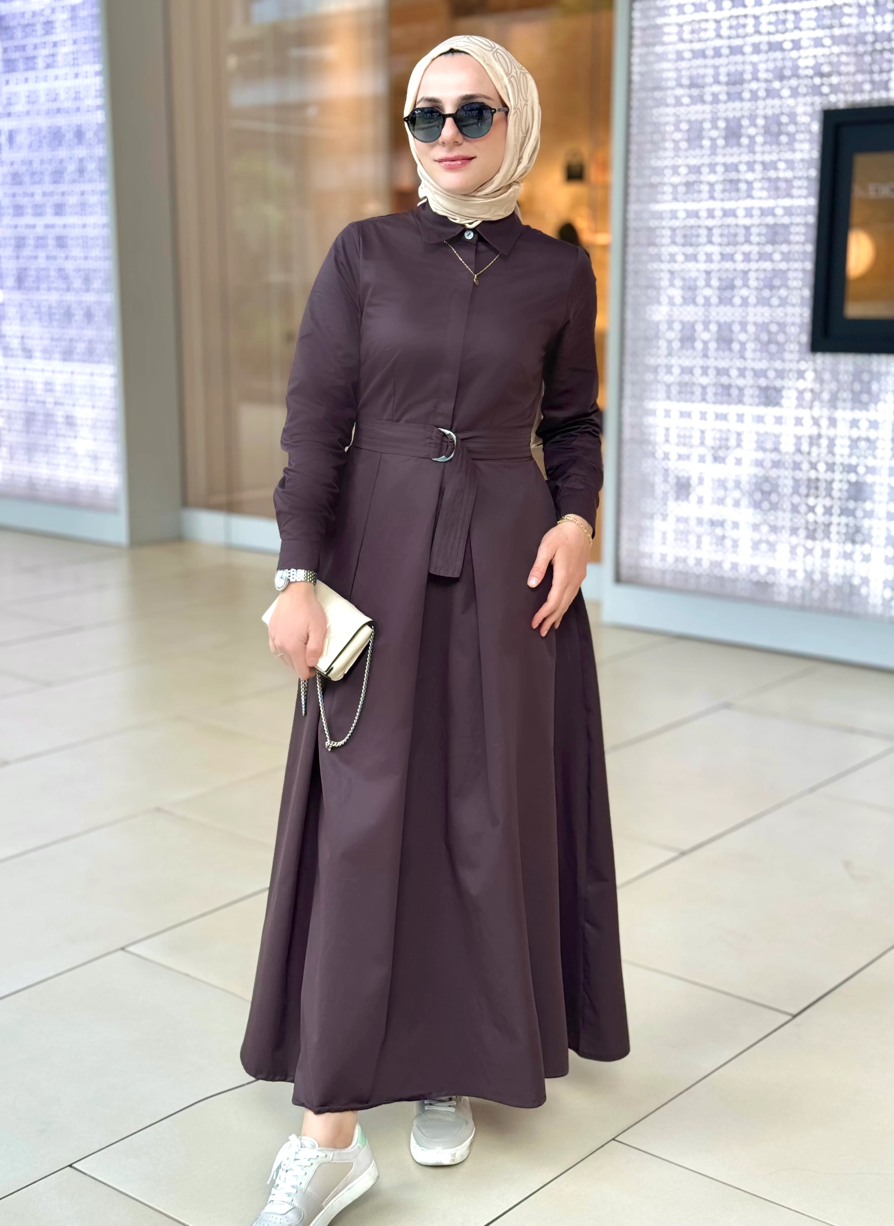 Charme – Kahverengi Cepli Elbise