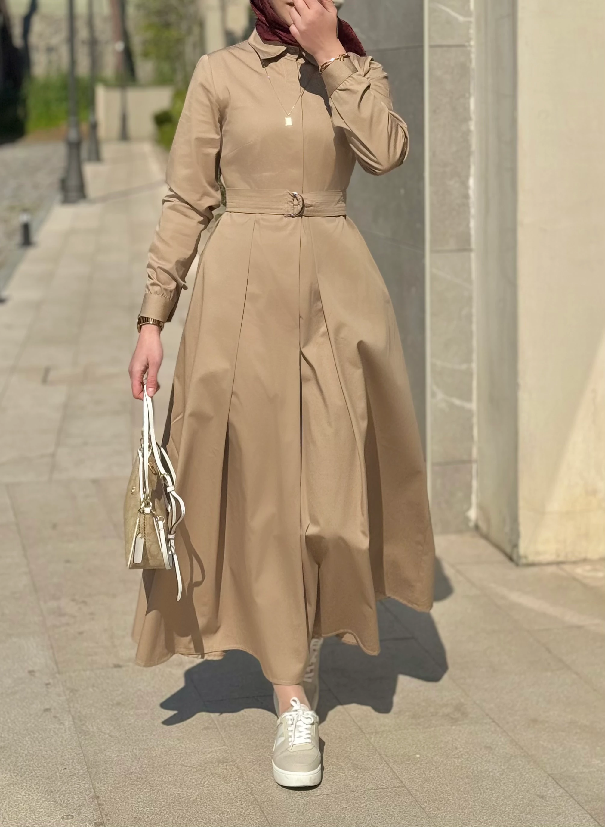 Charme – Bej Cepli Elbise